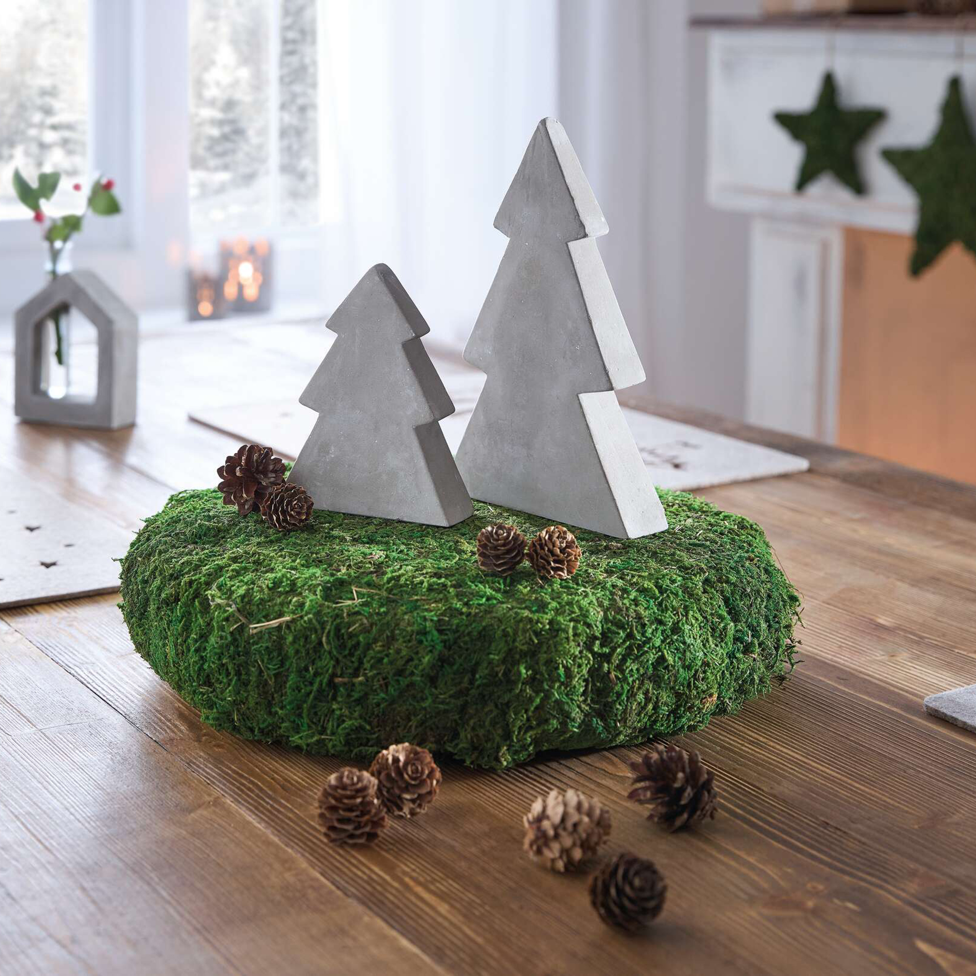 Acheter Lot de 2 sapins "ciment"  dans la boutique en ligne de Frank Flechtwaren pour Noël