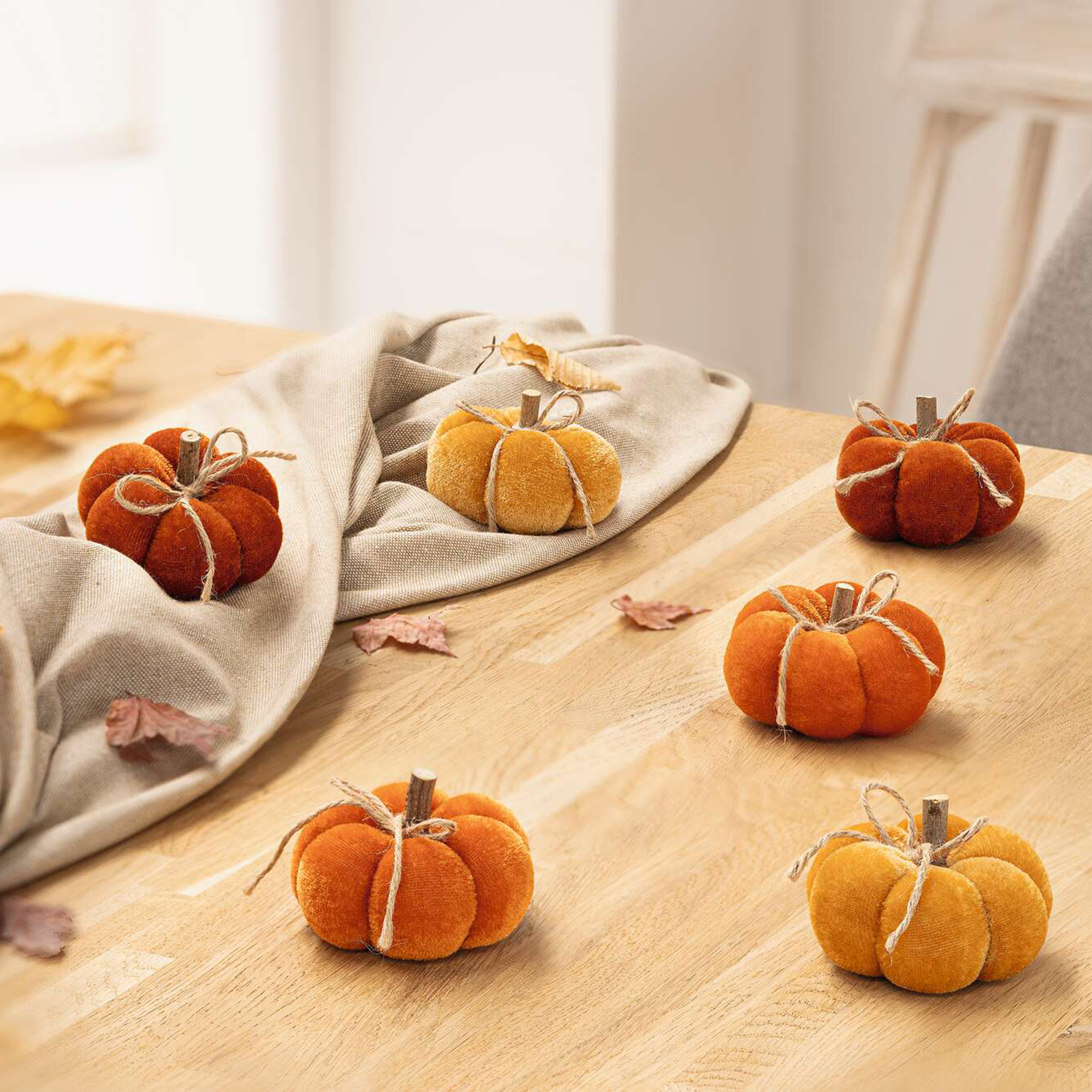 Acheter Lot de 6 citrouilles "couleurs d'automne"  dans la boutique en ligne de Frank Flechtwaren pour Série titre automne/hiver