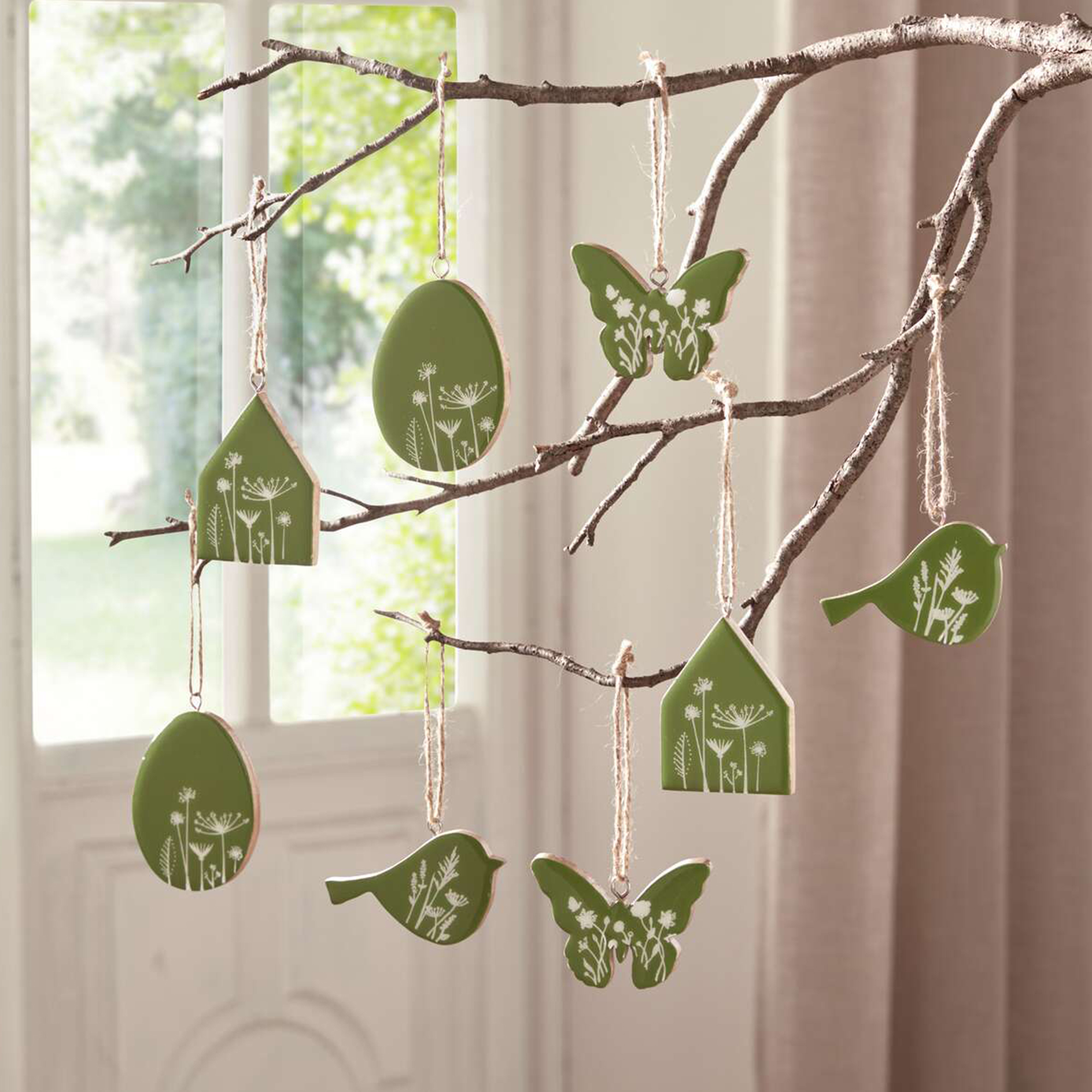 Acheter Lot de 8 suspensions "printemps"  dans la boutique en ligne de Frank Flechtwaren