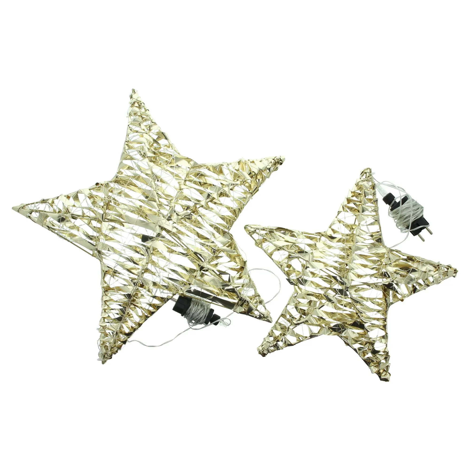 Acheter Étoile LED « Golden », 2 lot de Set dans la boutique en ligne de Frank Flechtwaren pour Luminaires de jardin