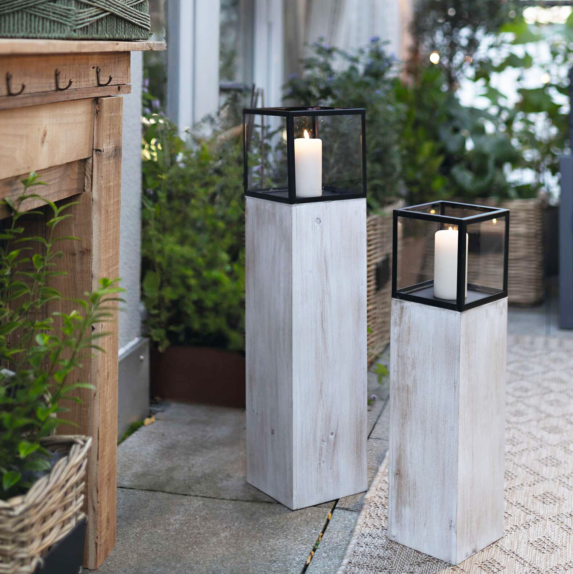 Acheter Lot de 2 colonnes photophores "moderne"  dans la boutique en ligne de Frank Flechtwaren