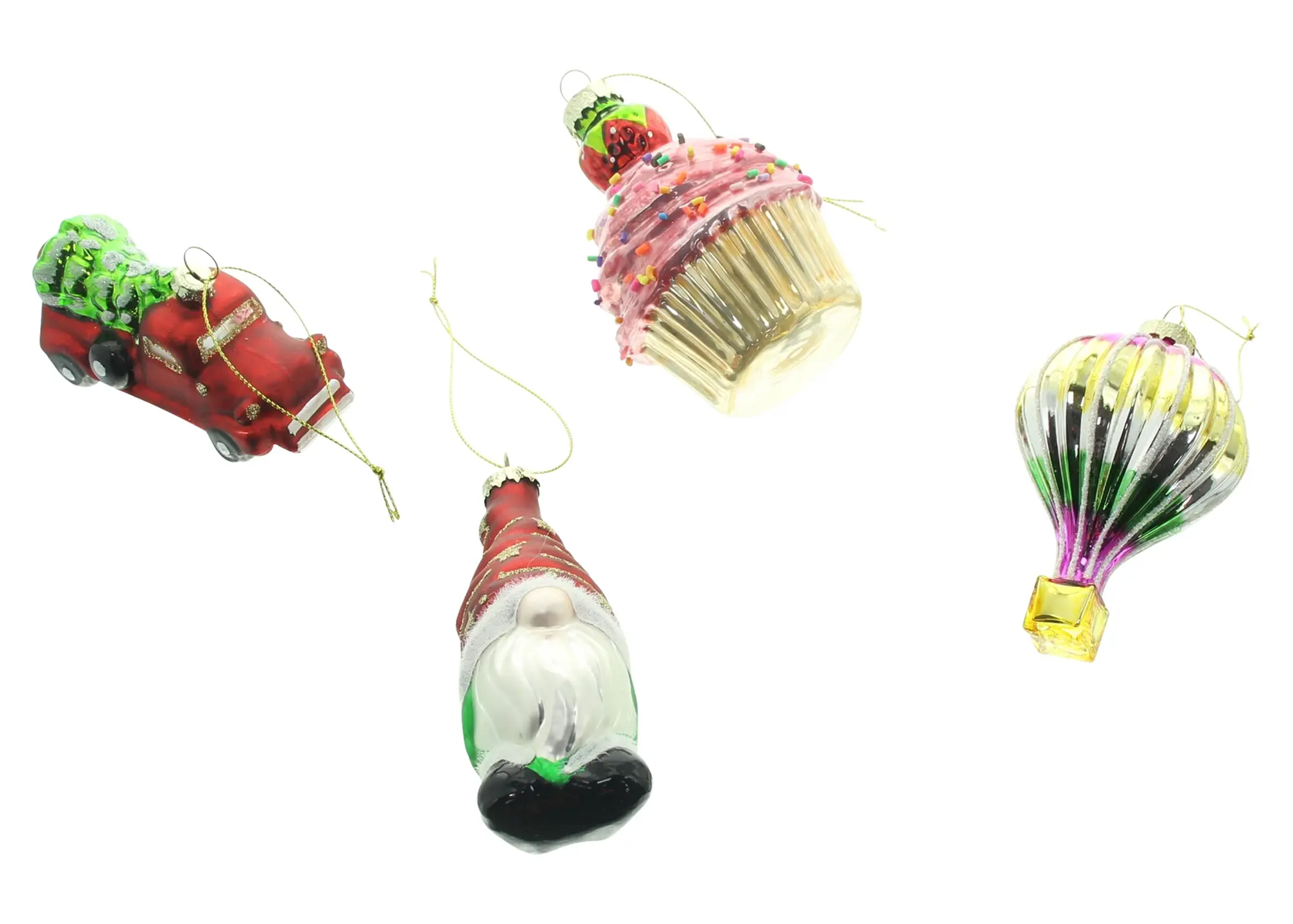 Acheter Lot de 4 décorations de Noël "Fancy"  dans la boutique en ligne de Frank Flechtwaren pour Baumschmuck