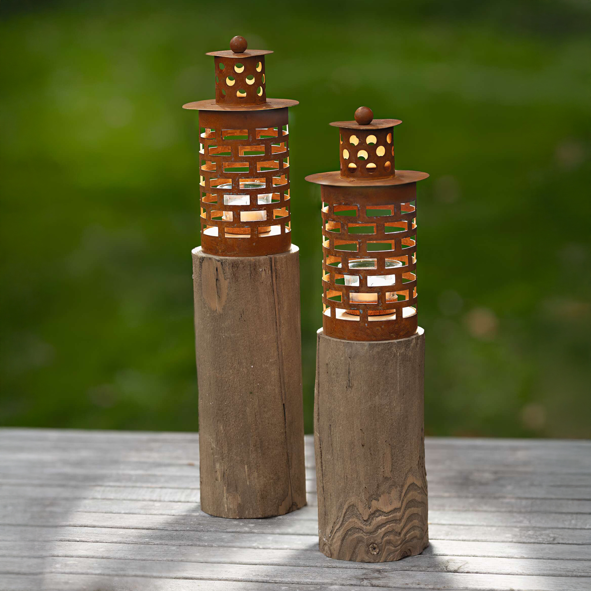 Acheter Lot de 2 lumignons "petite tour"  dans la boutique en ligne de Frank Flechtwaren