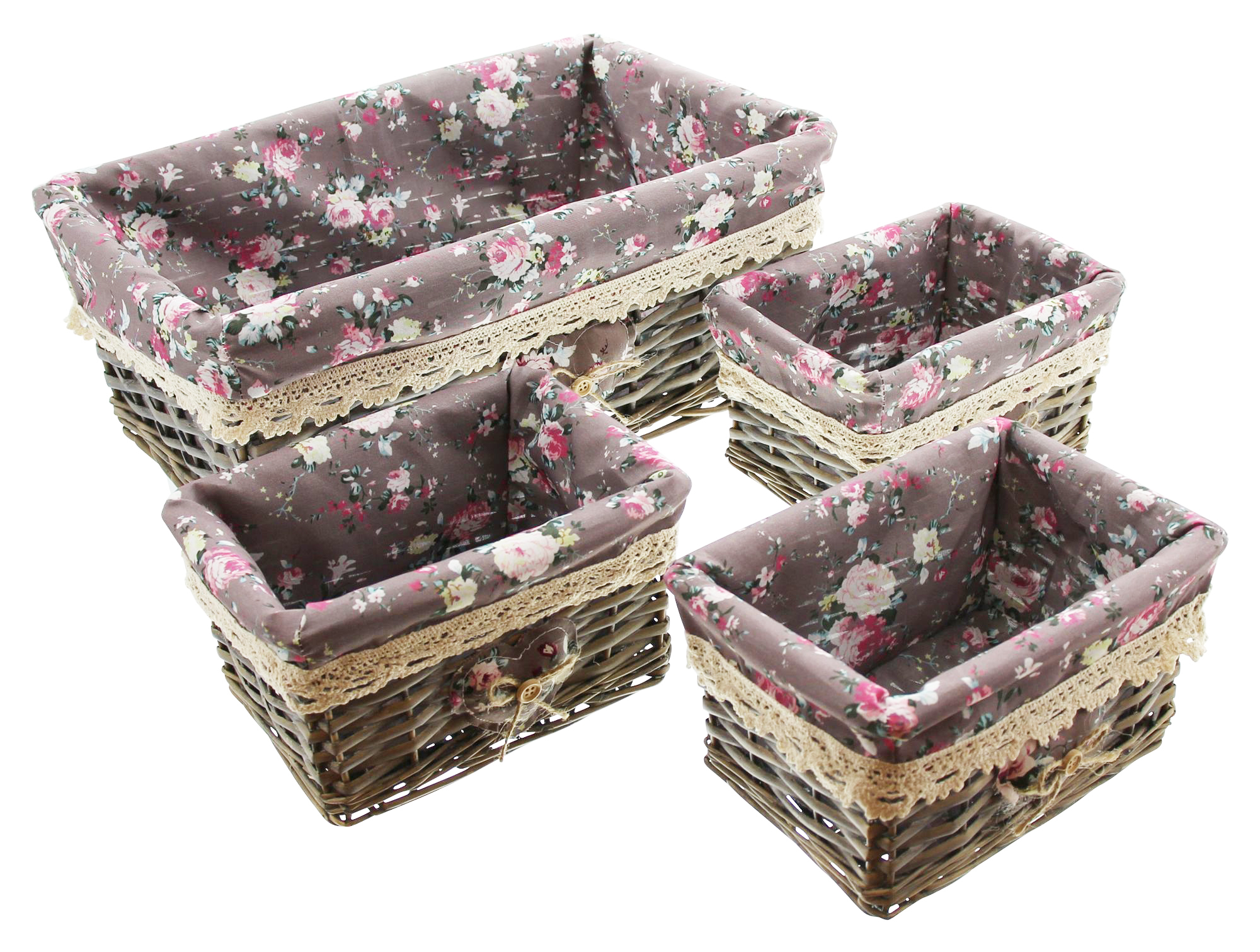 Acheter Lot de 4 corbeilles "roses" dans la boutique en ligne de Frank Flechtwaren pour Paniers de remplissage & universels Acheter Lot de 4 corbeilles "roses" dans la boutique en ligne de Frank Flechtwaren pour Paniers de remplissage & universels