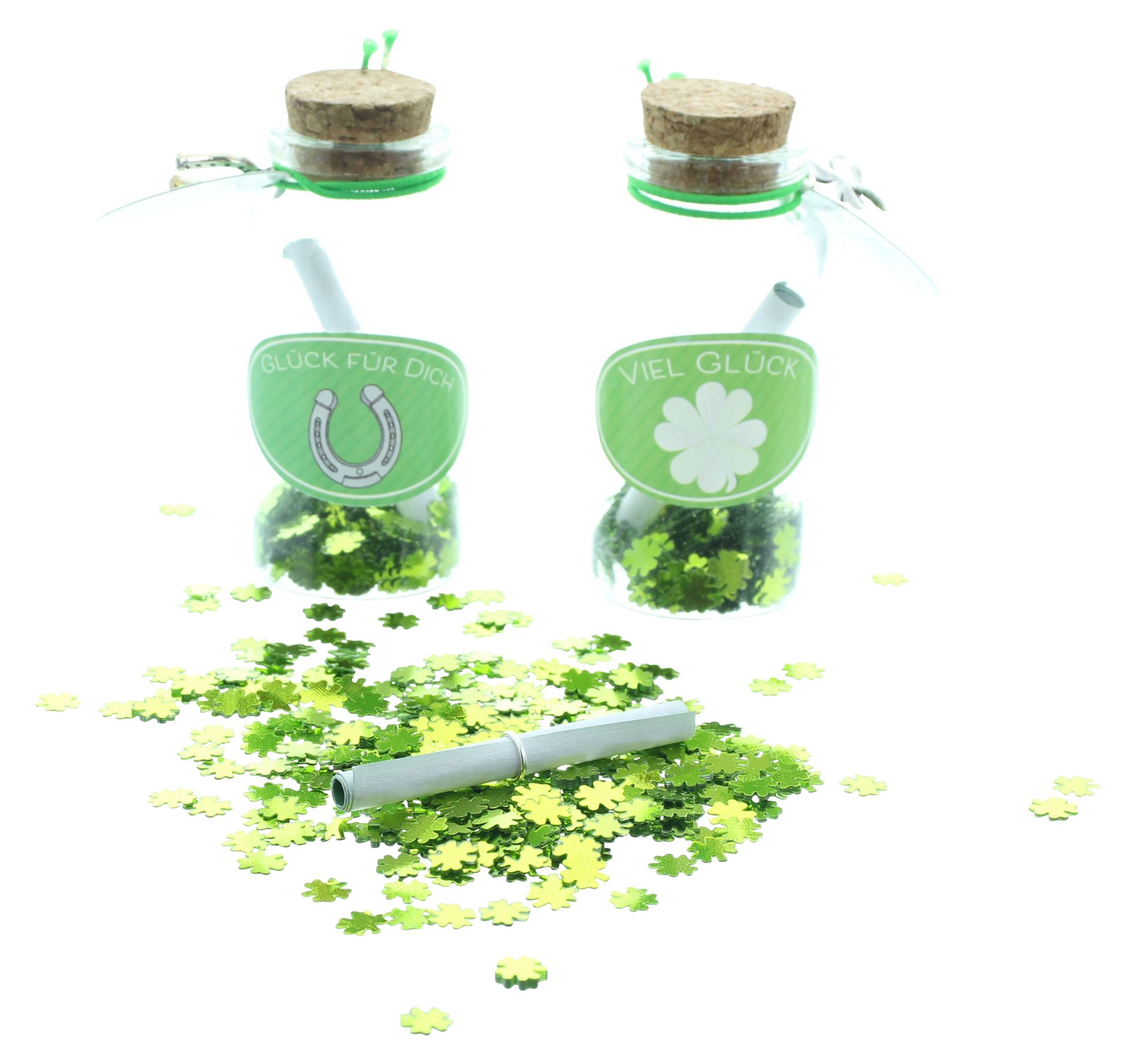 Acheter Lot de 2 petits tubes cadeau "Bonheur"  dans la boutique en ligne de Frank Flechtwaren pour Confettis de table et pics