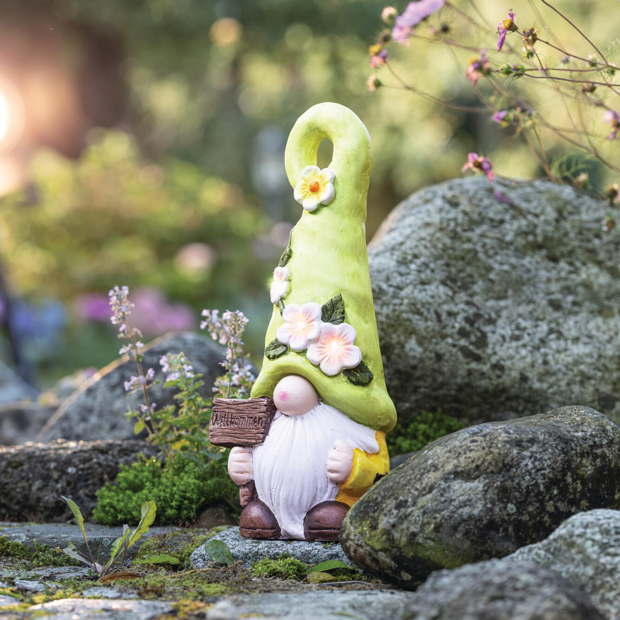 Acheter Lutin solaire "Willkommen"  dans la boutique en ligne de Frank Flechtwaren