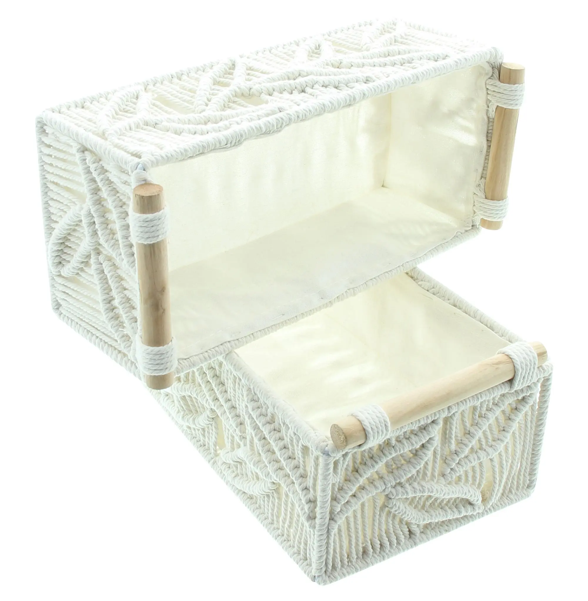 Acheter Lot de 2 paniers textile "structure feuilles" dans la boutique en ligne de Frank Flechtwaren pour Paniers de remplissage & universels Acheter Lot de 2 paniers textile "structure feuilles" dans la boutique en ligne de Frank Flechtwaren pour Paniers de remplissage & universels