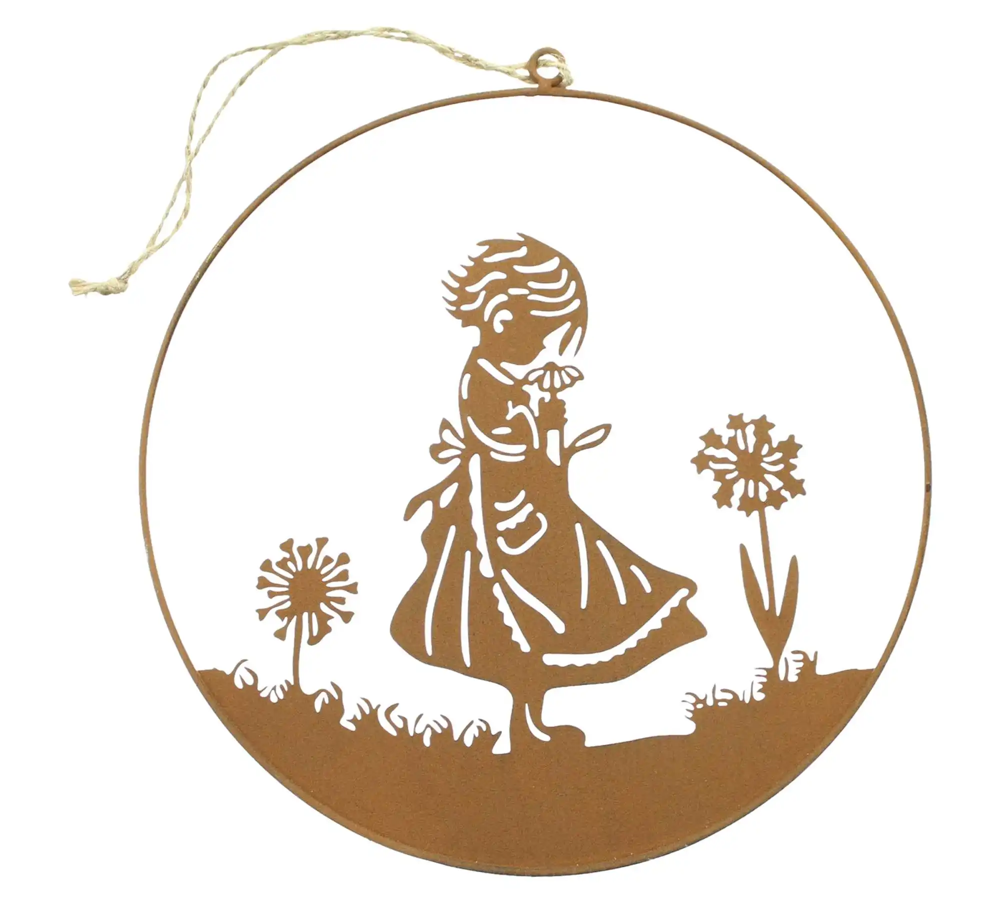 Acheter Suspension "fillette avec fleur"  dans la boutique en ligne de Frank Flechtwaren pour Anneaux de décoration