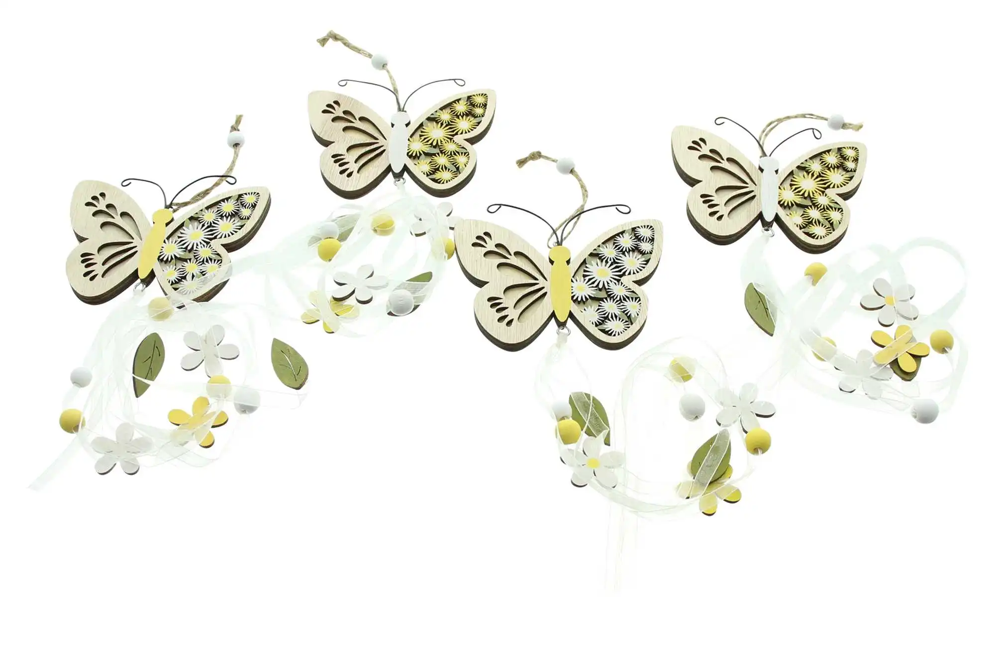Acheter Lot de 4 suspensions "papillon"  dans la boutique en ligne de Frank Flechtwaren pour Pâques