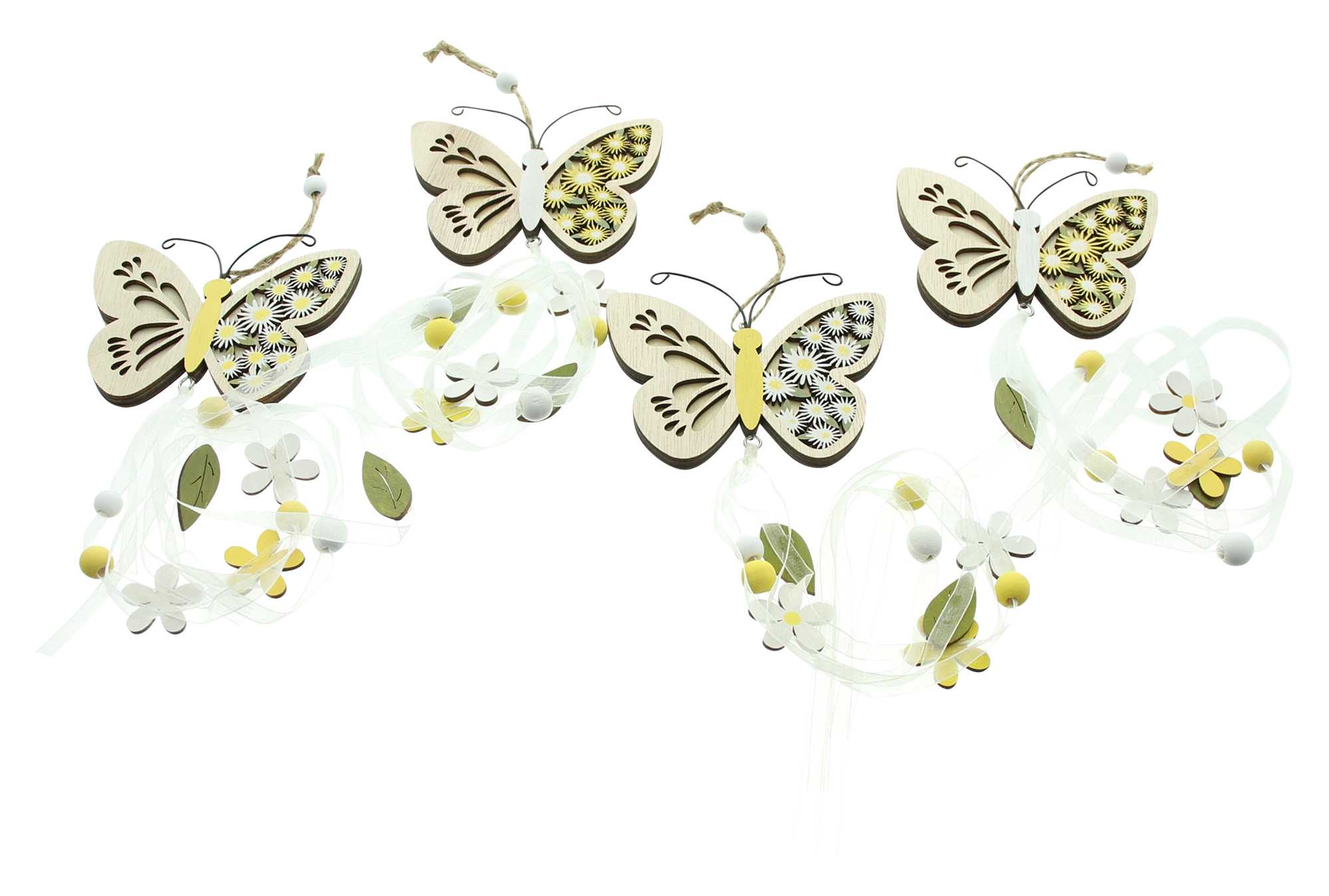 Acheter Lot de 4 suspensions "papillon"  dans la boutique en ligne de Frank Flechtwaren pour Pâques