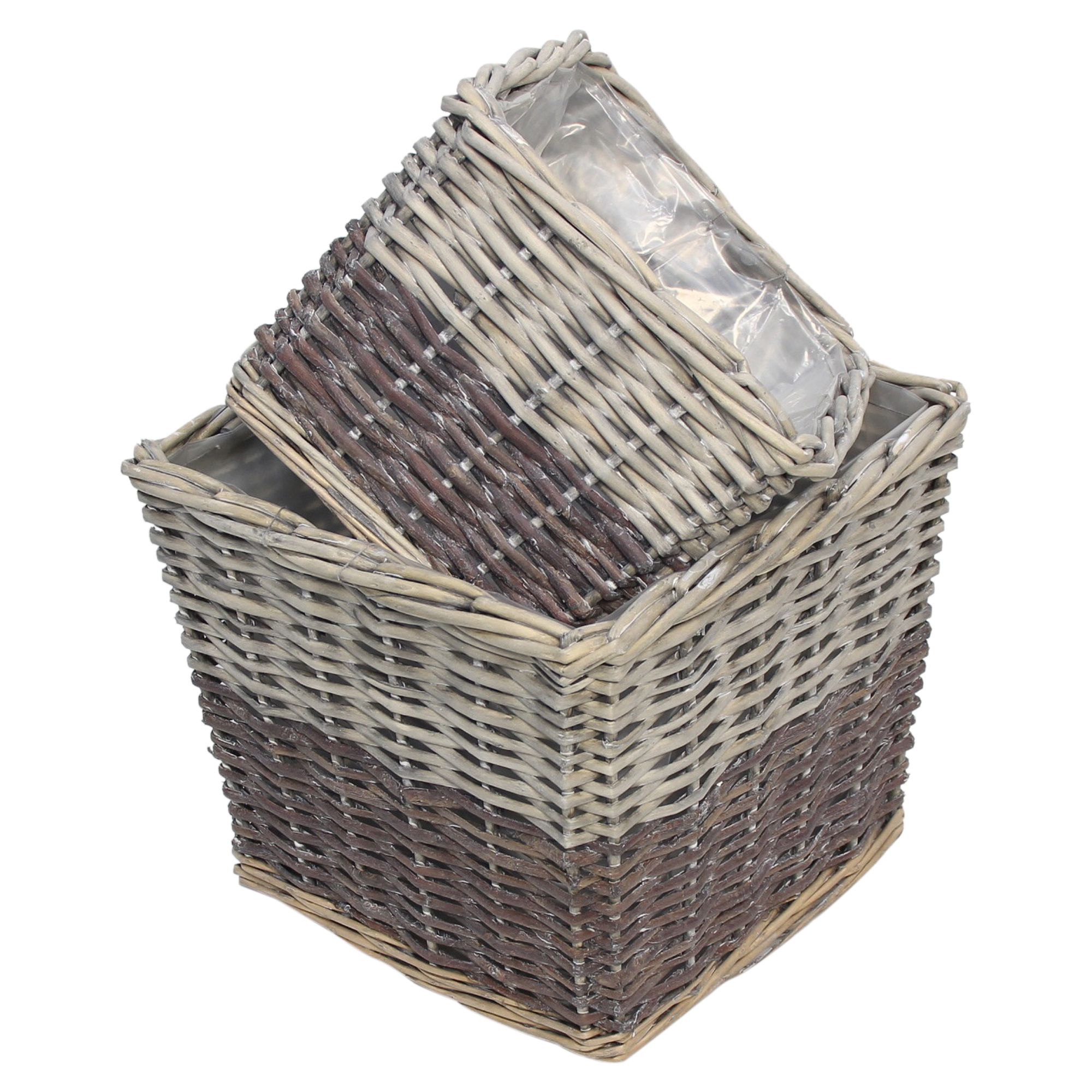 Acheter Lot de 2 jardinières "saule gris"  dans la boutique en ligne de Frank Flechtwaren pour Jardinières corbeilles