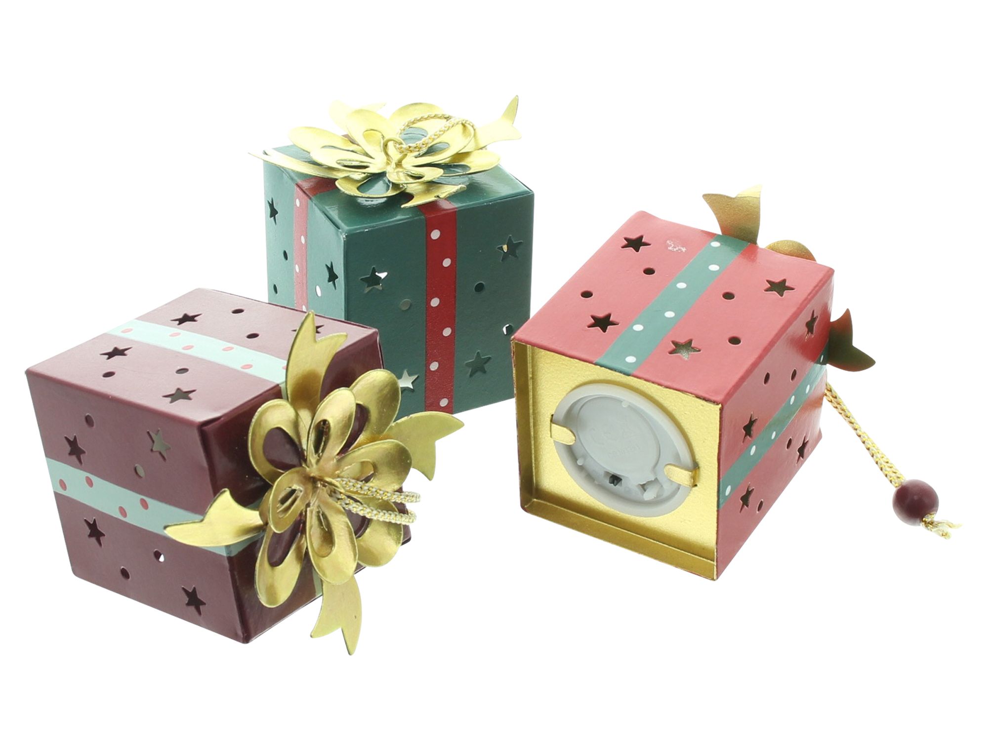 Acheter Pendentifs LED « Cadeau », lot de 3 dans la boutique en ligne de Frank Flechtwaren pour Décorations à suspendre