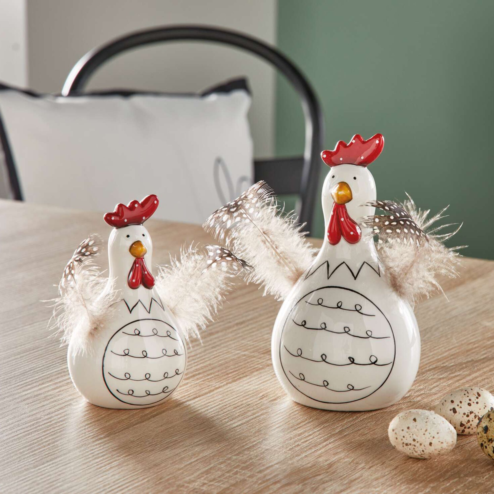 Acheter Lot de 2 poules "plumes"  dans la boutique en ligne de Frank Flechtwaren