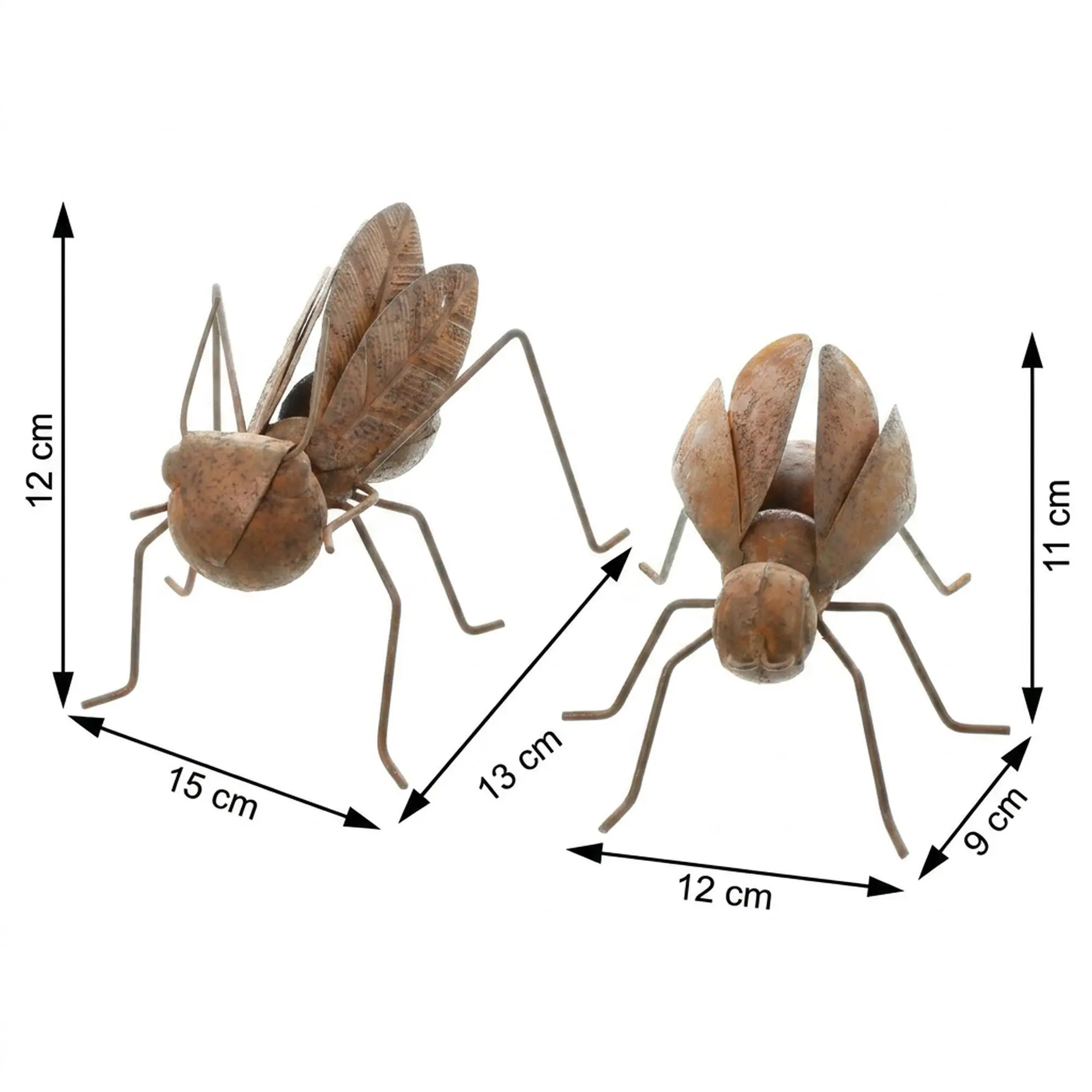 Acheter Lot de 2 figurines de jardin "insecte"  dans la boutique en ligne de Frank Flechtwaren pour Décoration rouille pour votre jardin