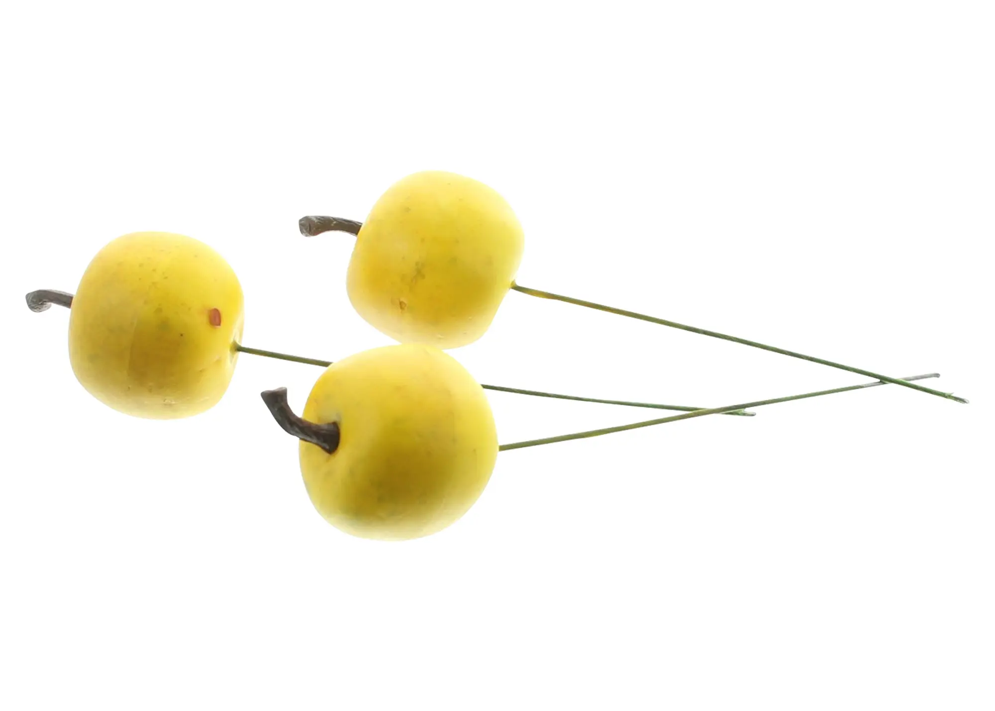 Acheter Lot de 24 mini pommes "jaune"  dans la boutique en ligne de Frank Flechtwaren pour Confettis de table et pics