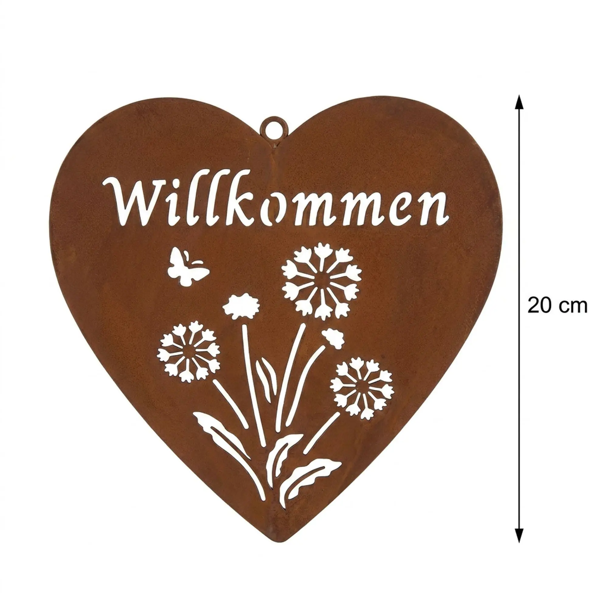 Acheter Suspension coeur "Willkommen"  dans la boutique en ligne de Frank Flechtwaren pour Coup de coeur