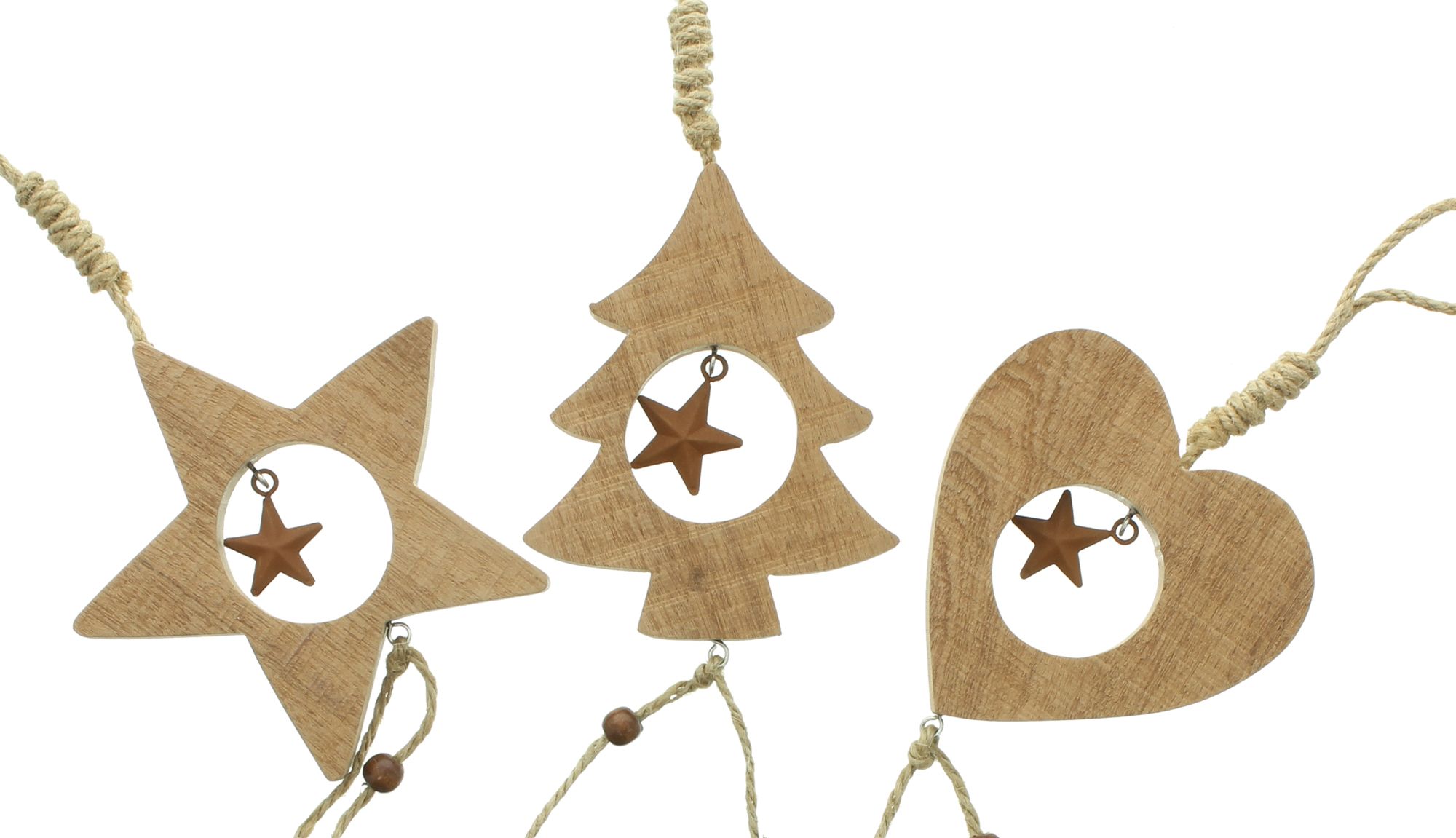 Acheter Lot de 3 suspensions en bois "clochette"  dans la boutique en ligne de Frank Flechtwaren pour Décorations à suspendre