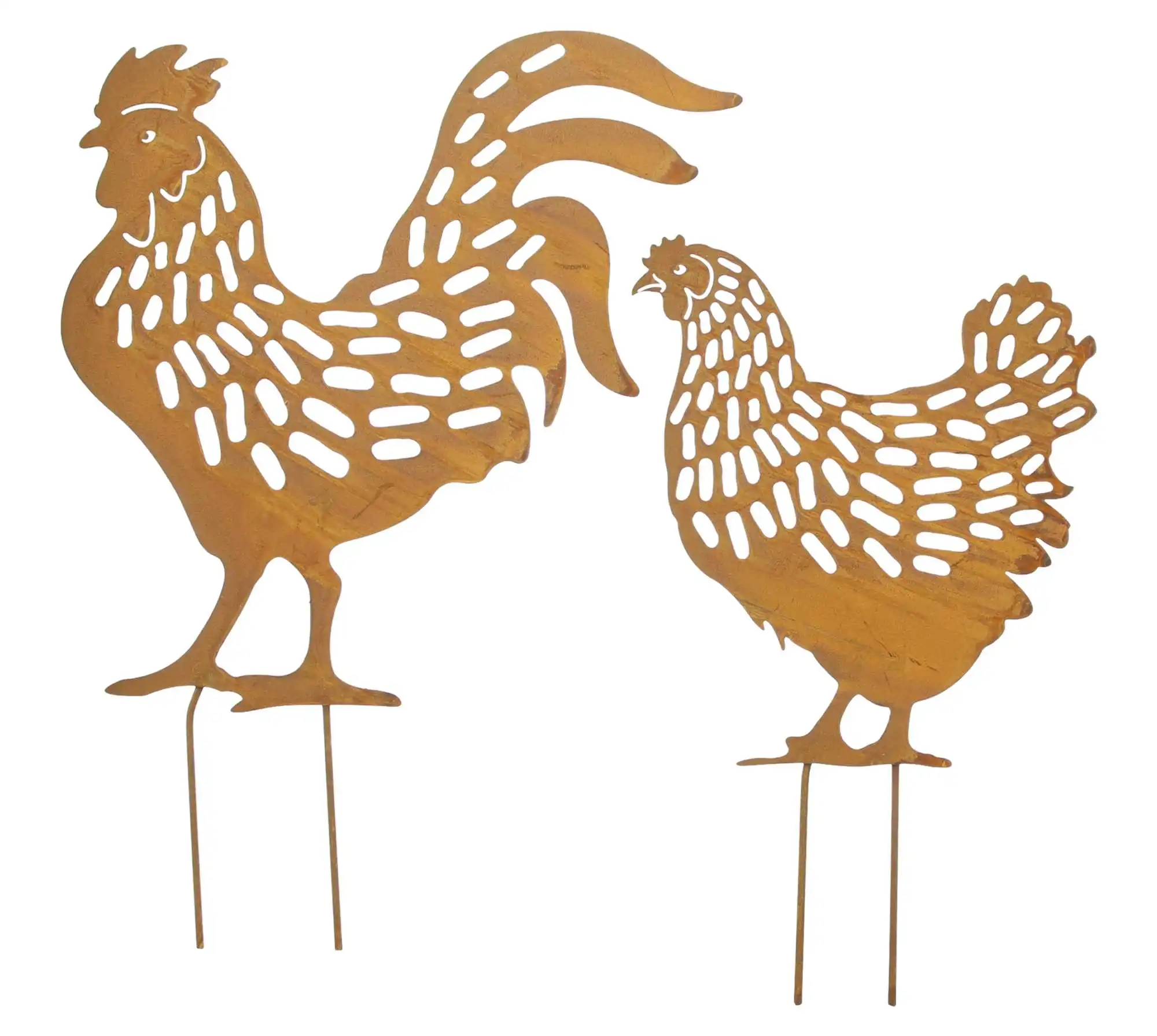 Acheter Lot de 2 pics de jardin "coq &amp; poule"  dans la boutique en ligne de Frank Flechtwaren pour Pâques