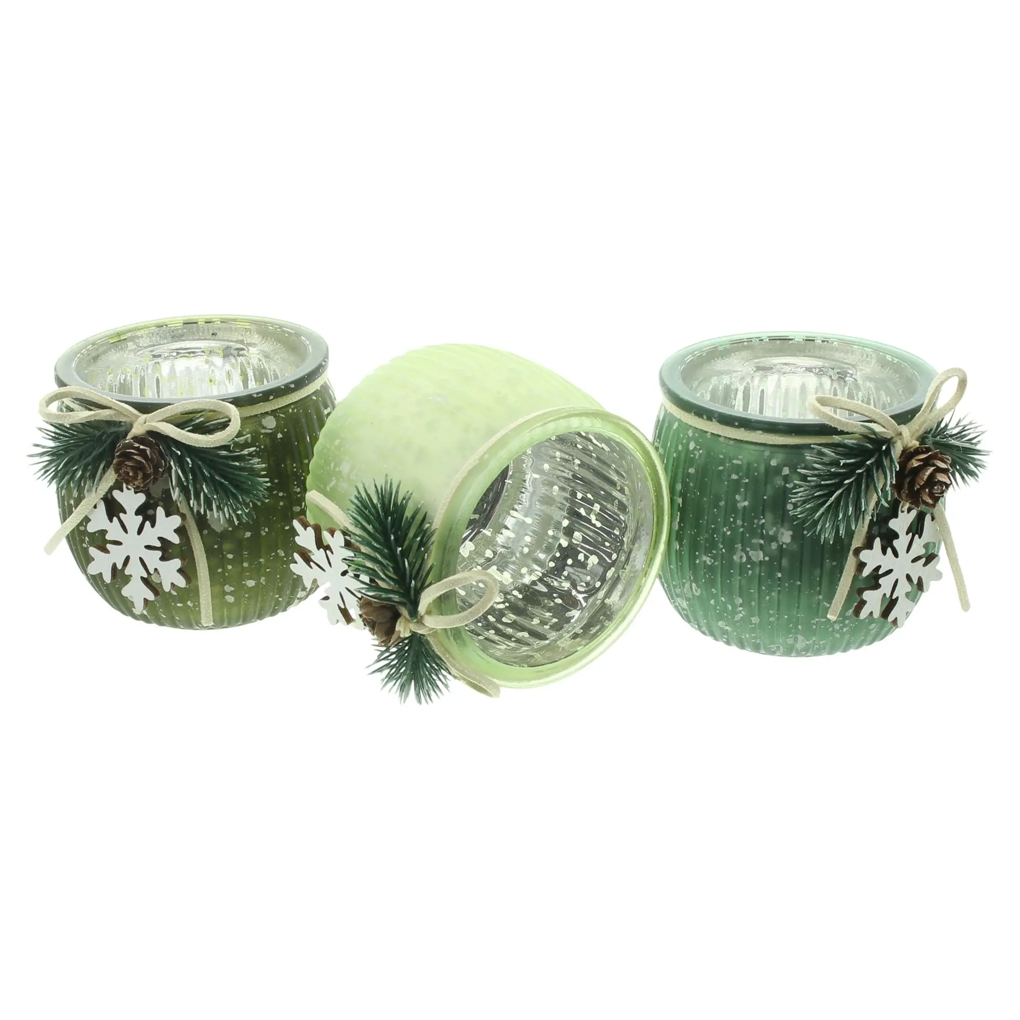 Acheter Porte-bougies « Green Shades », lot de 3 dans la boutique en ligne de Frank Flechtwaren pour Noël
