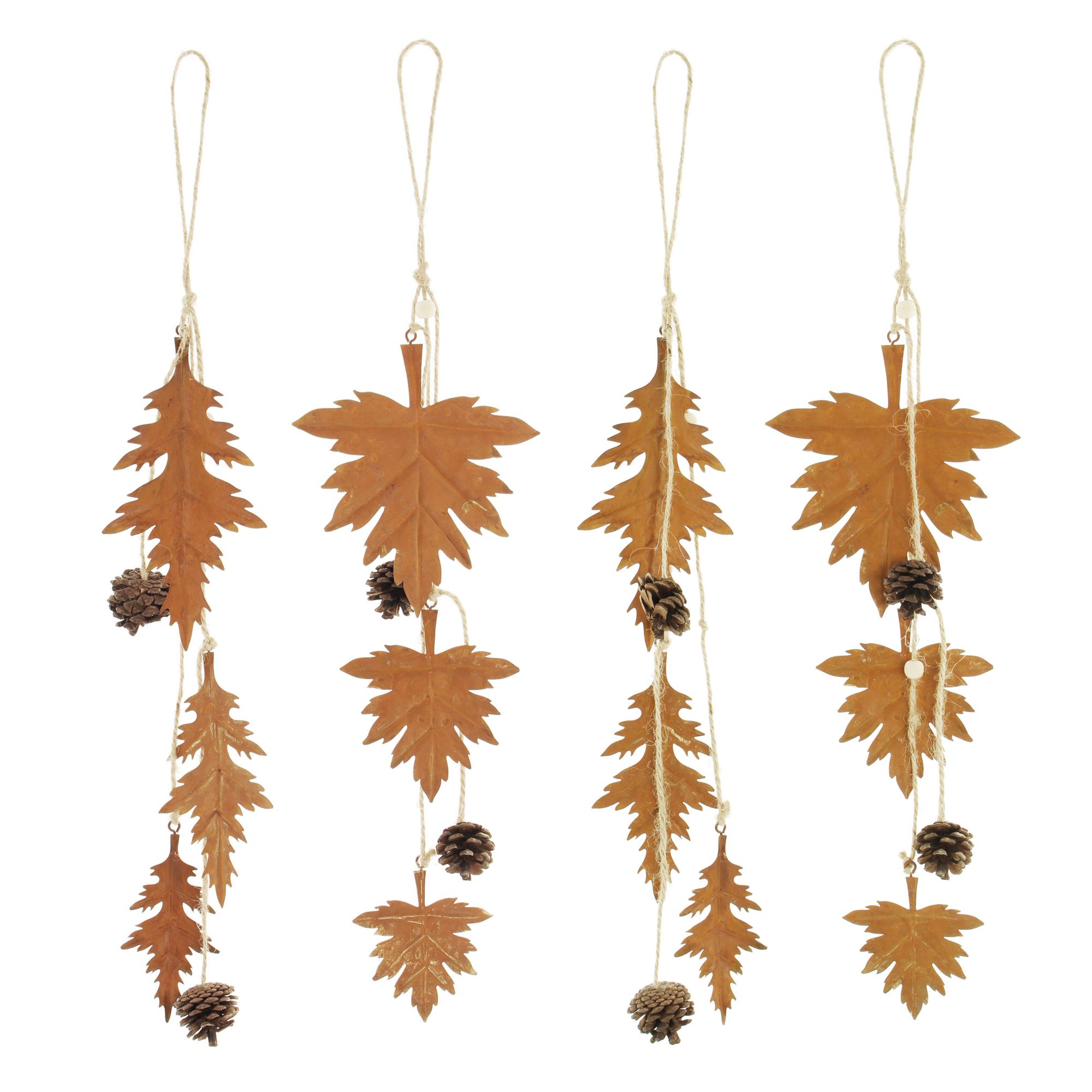Acheter Lot de 4 suspensions métal "feuilles d'automne"  dans la boutique en ligne de Frank Flechtwaren pour Automne