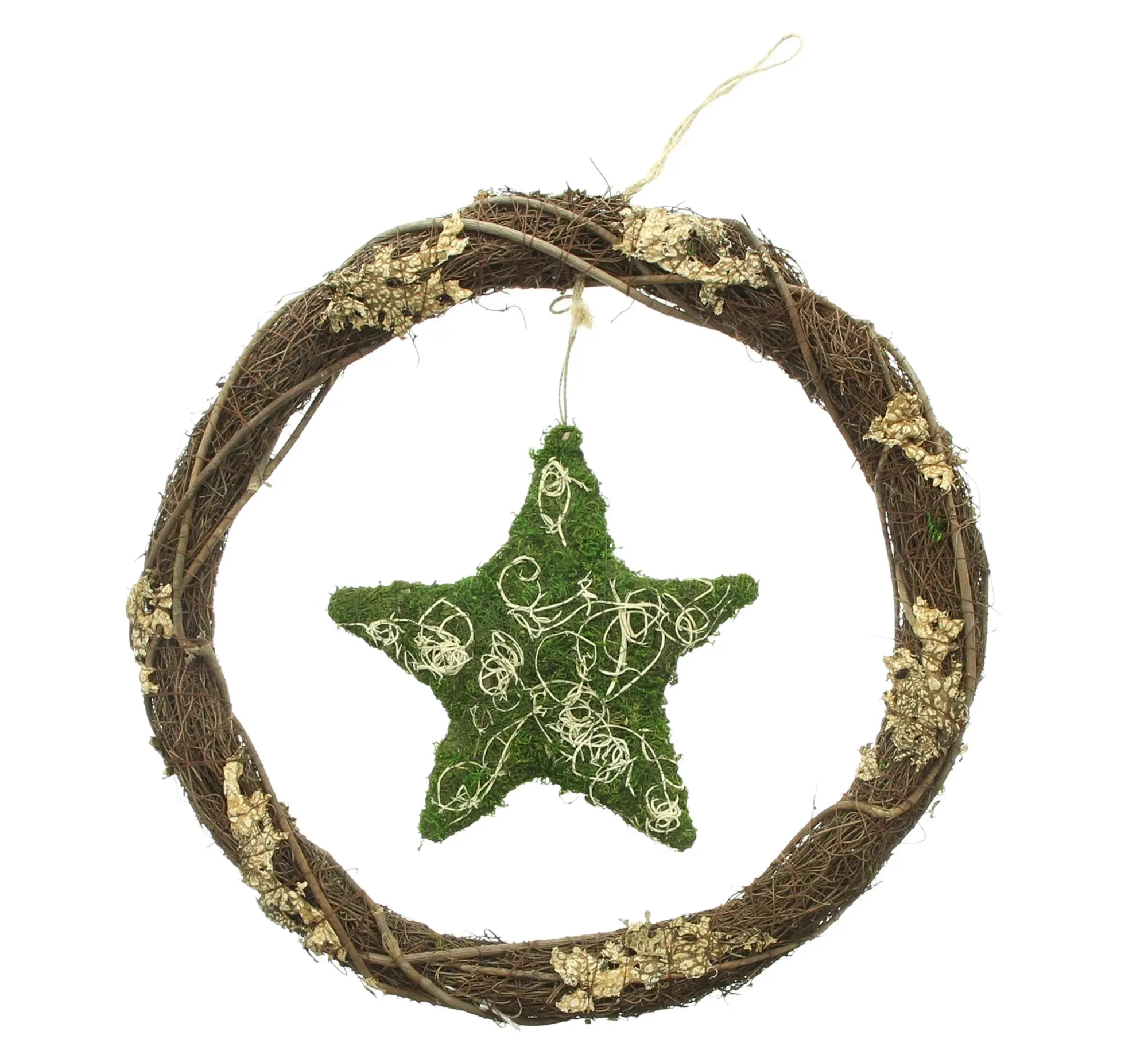 Acheter Couronne « Étoile de mousse »  dans la boutique en ligne de Frank Flechtwaren pour Étoiles