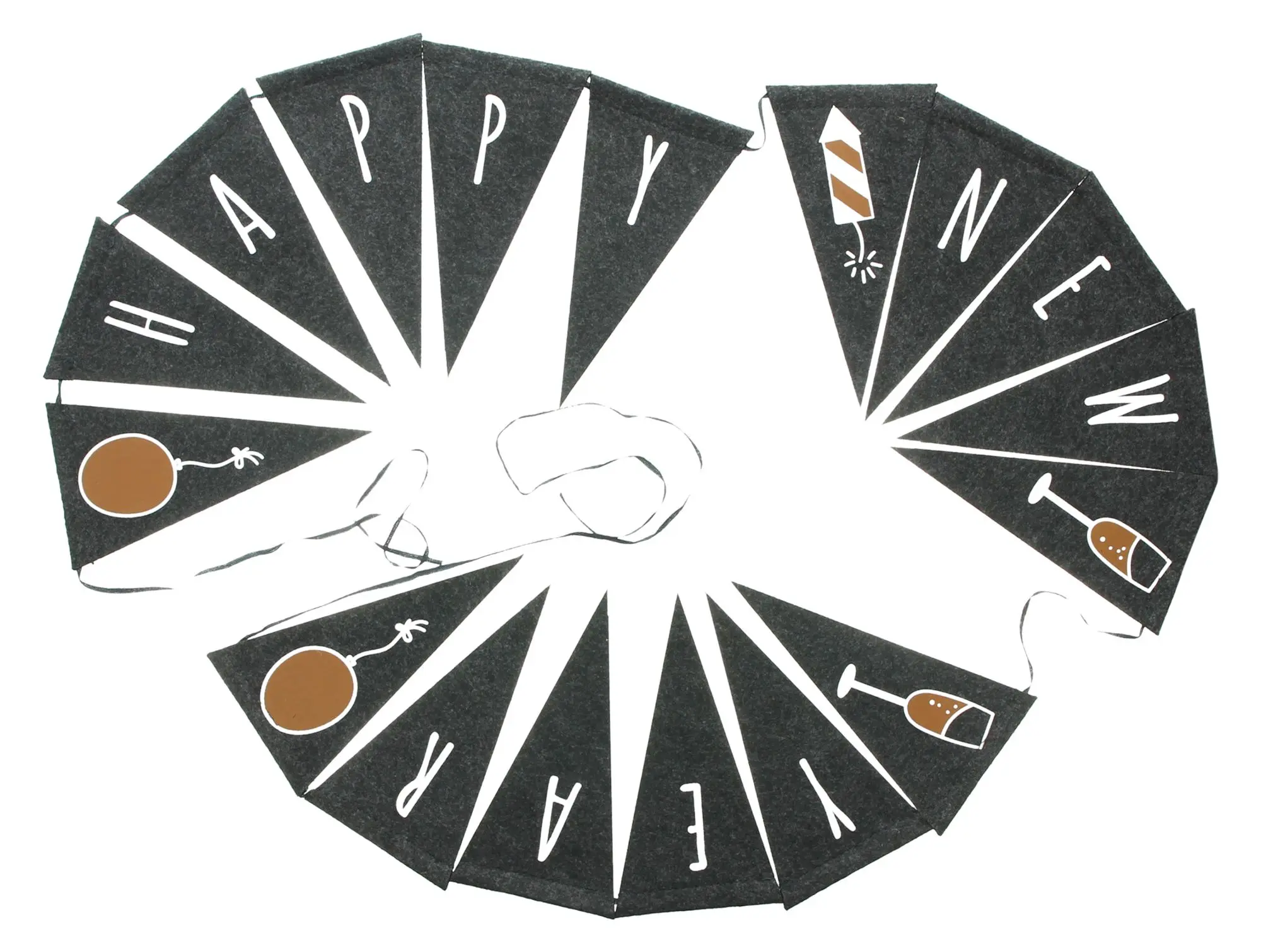 Acheter Guirlande en feutre « Happy New Year »  dans la boutique en ligne de Frank Flechtwaren