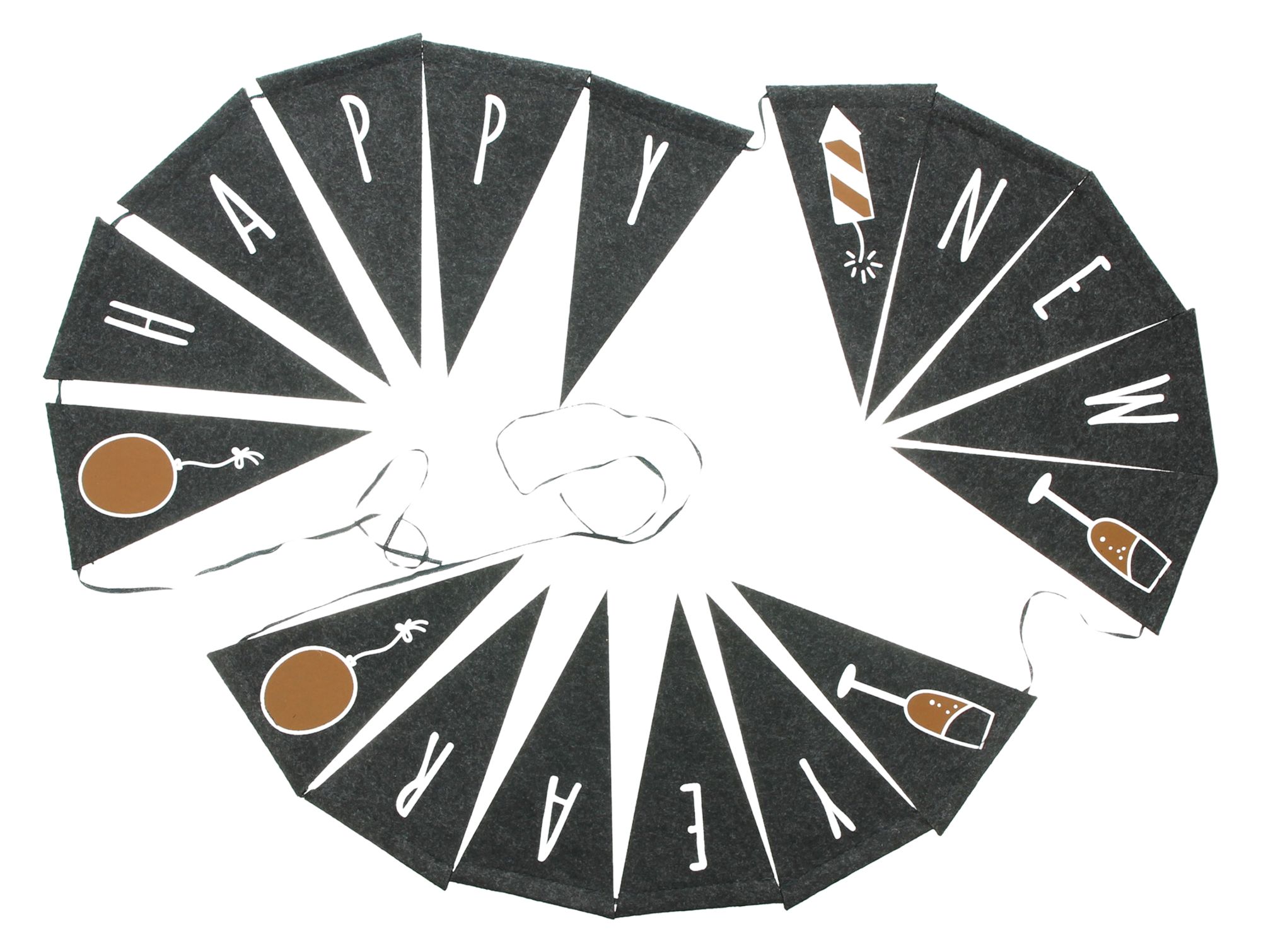 Acheter Guirlande en feutre « Happy New Year »  dans la boutique en ligne de Frank Flechtwaren