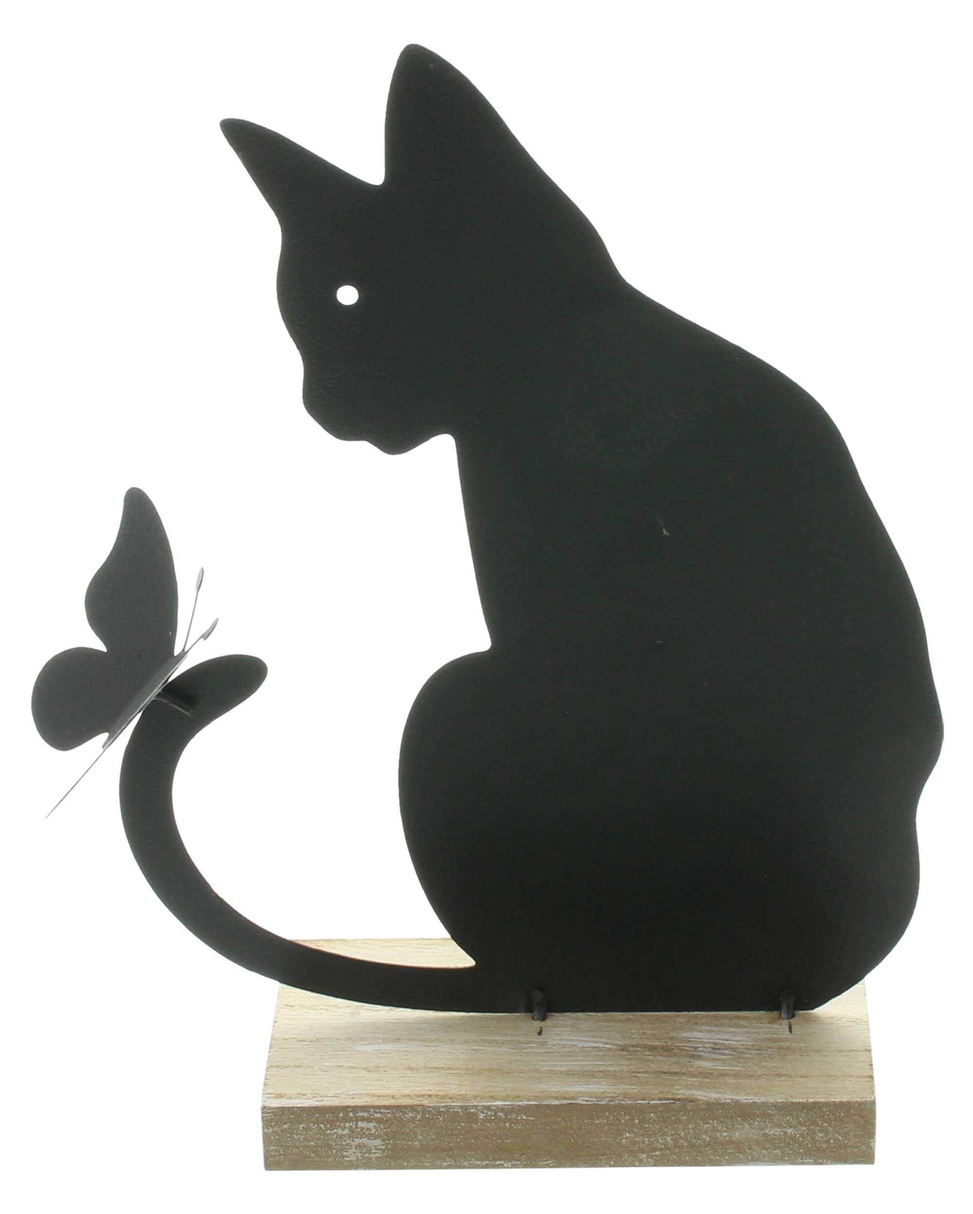 Acheter Figurine "chat avec papillon"  dans la boutique en ligne de Frank Flechtwaren pour Figurines de jardin