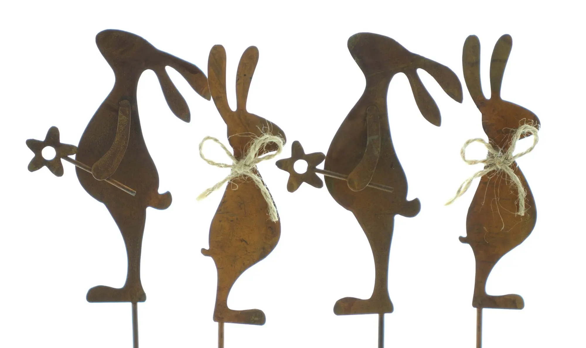 Acheter Lot de 4 pics "lapin de Pâques"  dans la boutique en ligne de Frank Flechtwaren pour Jardin de Pâques coloré