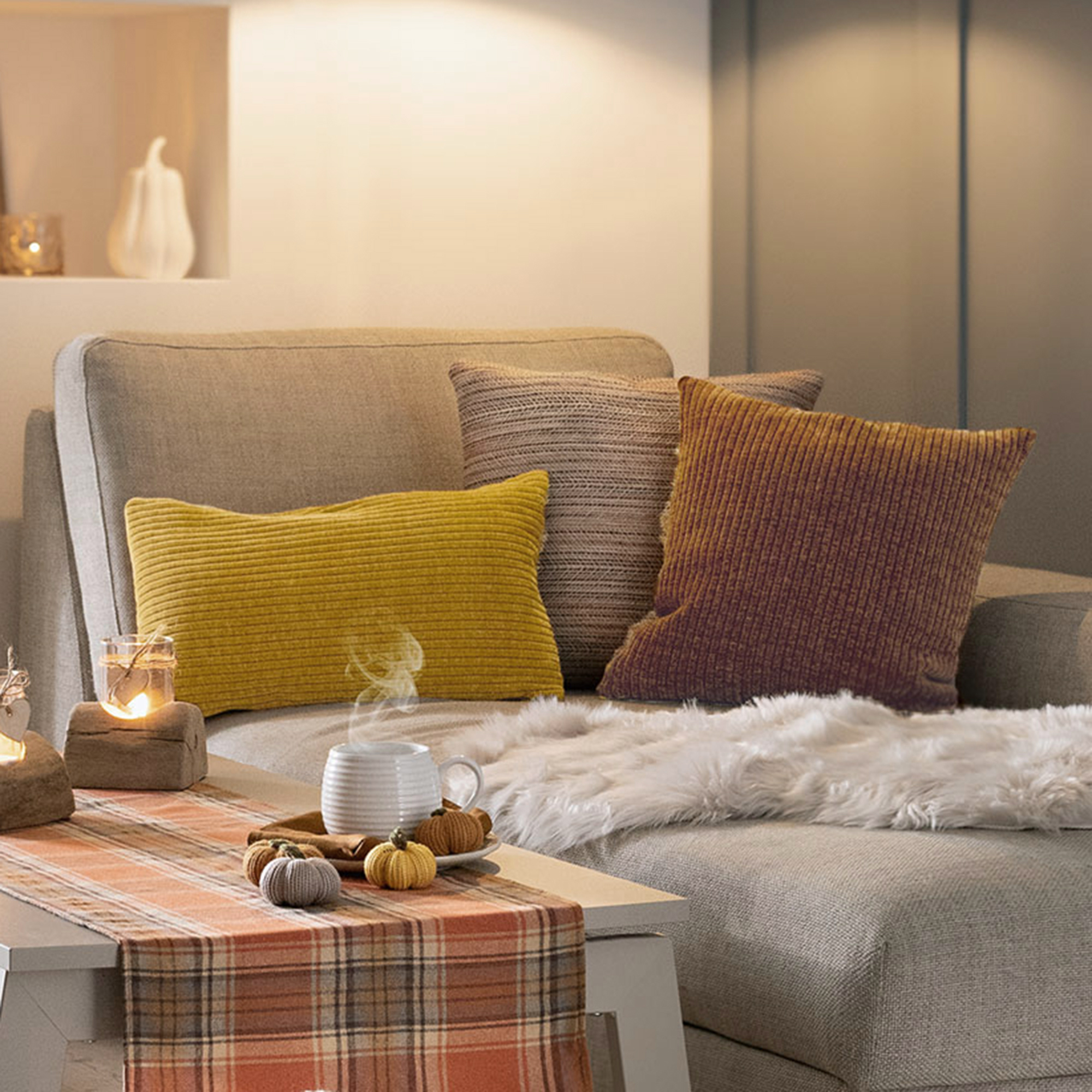 Acheter Lot de 2 housses de coussin "velours côtelé"  dans la boutique en ligne de Frank Flechtwaren