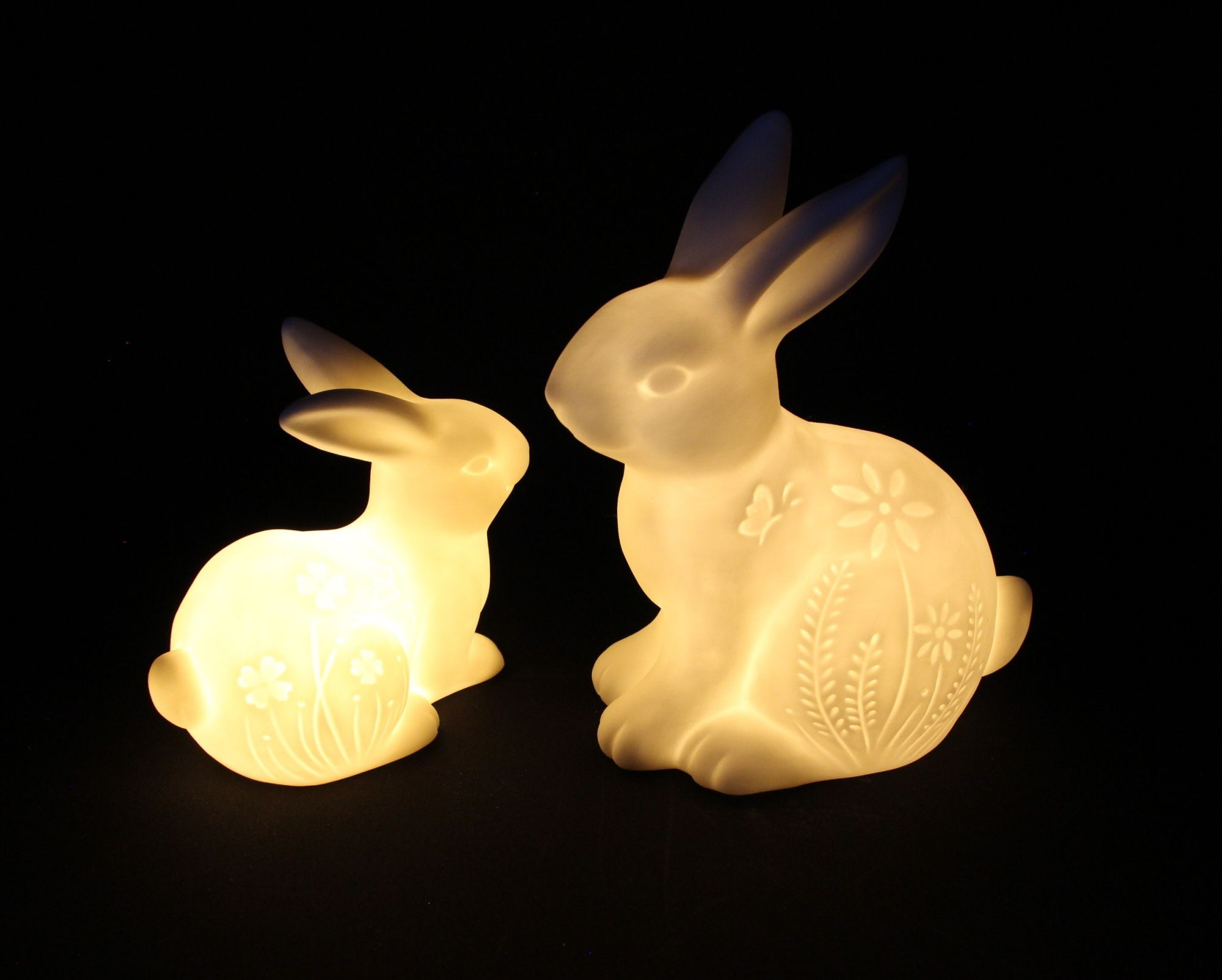 Acheter Lot de 2 lapins LED "prairie fleurie"  dans la boutique en ligne de Frank Flechtwaren pour 