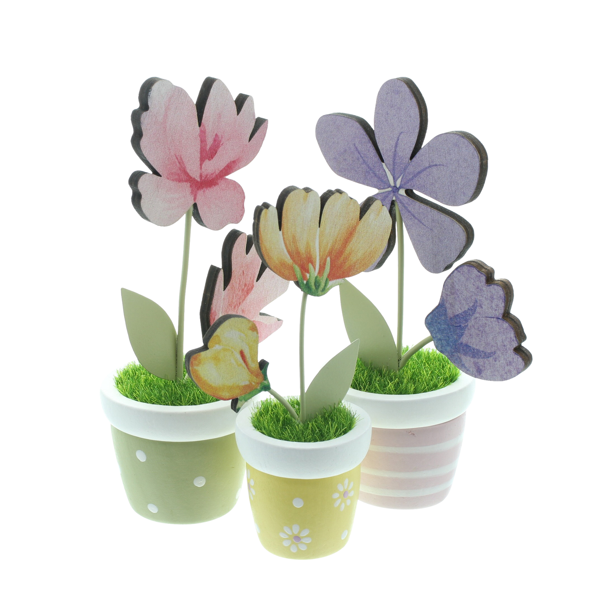 Acheter Lot de2 décoration sflorales "pots colorés"  dans la boutique en ligne de Frank Flechtwaren pour Nouvel arrivage