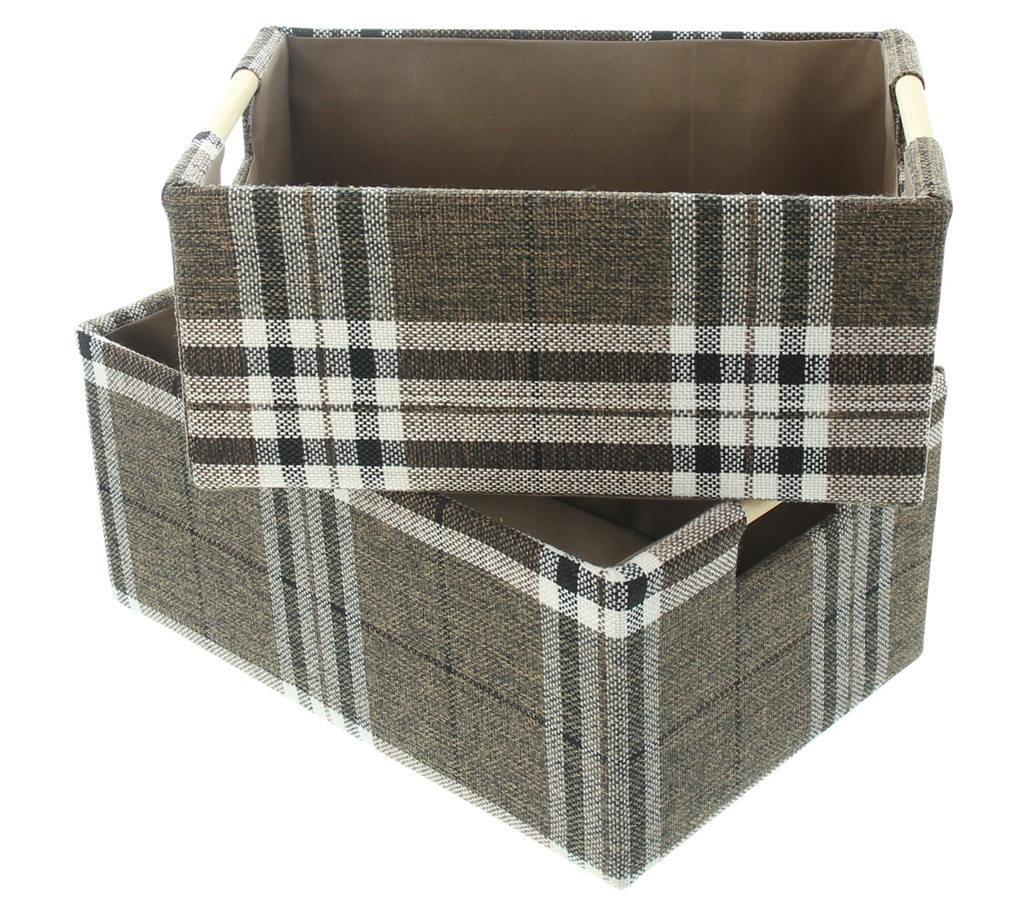 Acheter Lot de 2 corbeilles de rangement "style écossais"  dans la boutique en ligne de Frank Flechtwaren