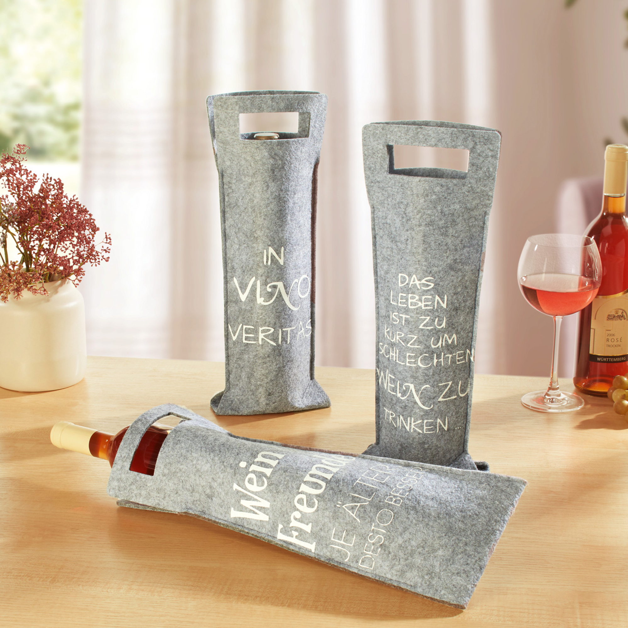 Acheter Lot de 3 sacs cadeaux "vin"  dans la boutique en ligne de Frank Flechtwaren