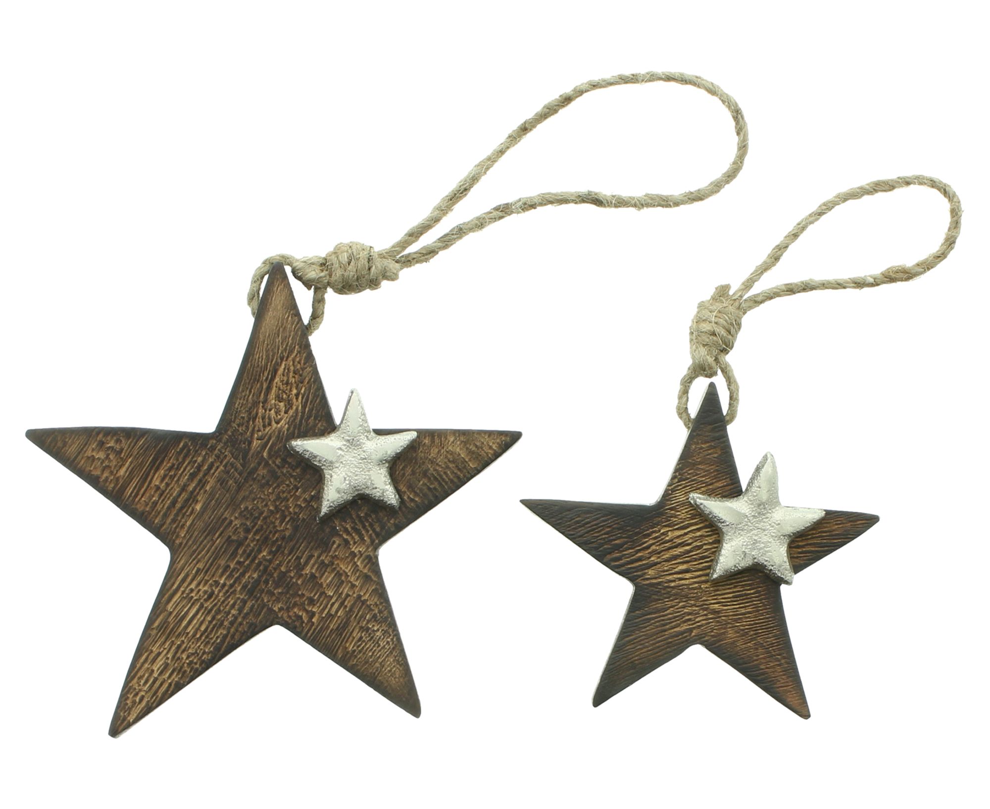 Acheter Lot de 3 suspensions "étoile argentée"  dans la boutique en ligne de Frank Flechtwaren pour Décorations pour sapins de Noël