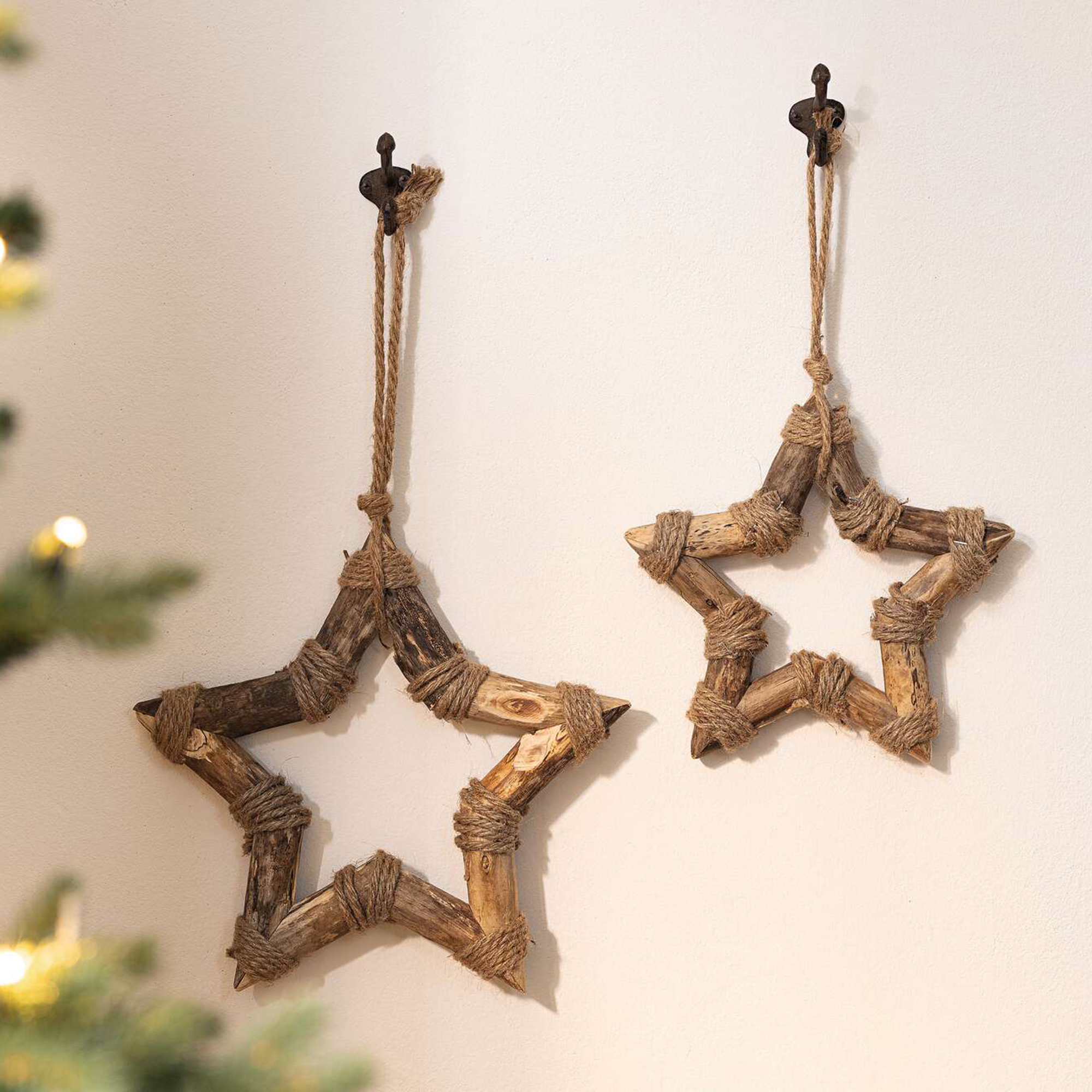 Acheter Lot de 2 suspensions étoile "Shabby-Chic"  dans la boutique en ligne de Frank Flechtwaren