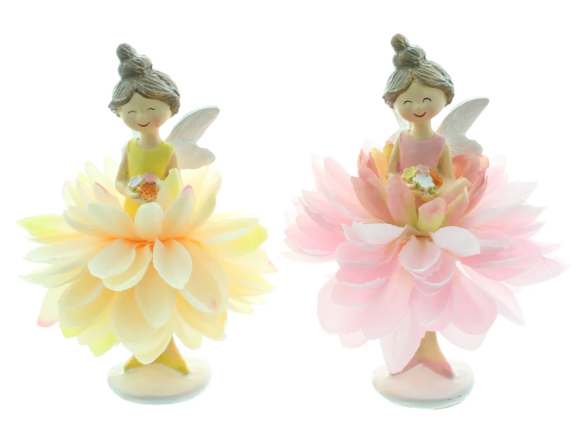 Acheter Lot de 2 figurines "fée fleurie"  dans la boutique en ligne de Frank Flechtwaren pour Tons pastel