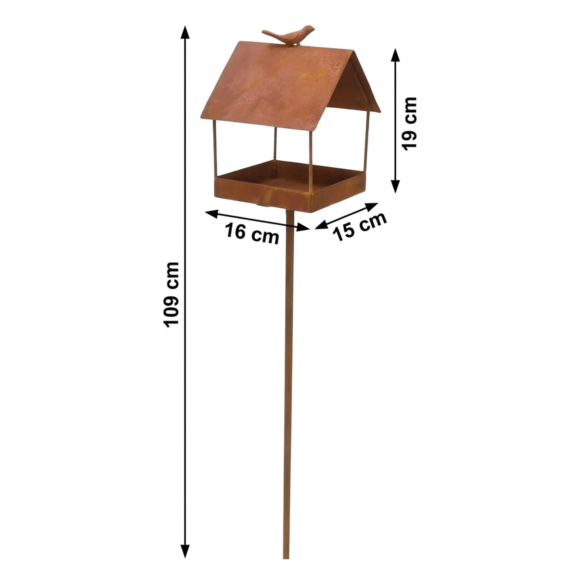 Acheter Pic de jardin "maison d'oiseau"  dans la boutique en ligne de Frank Flechtwaren pour Décoration rouille pour votre jardin
