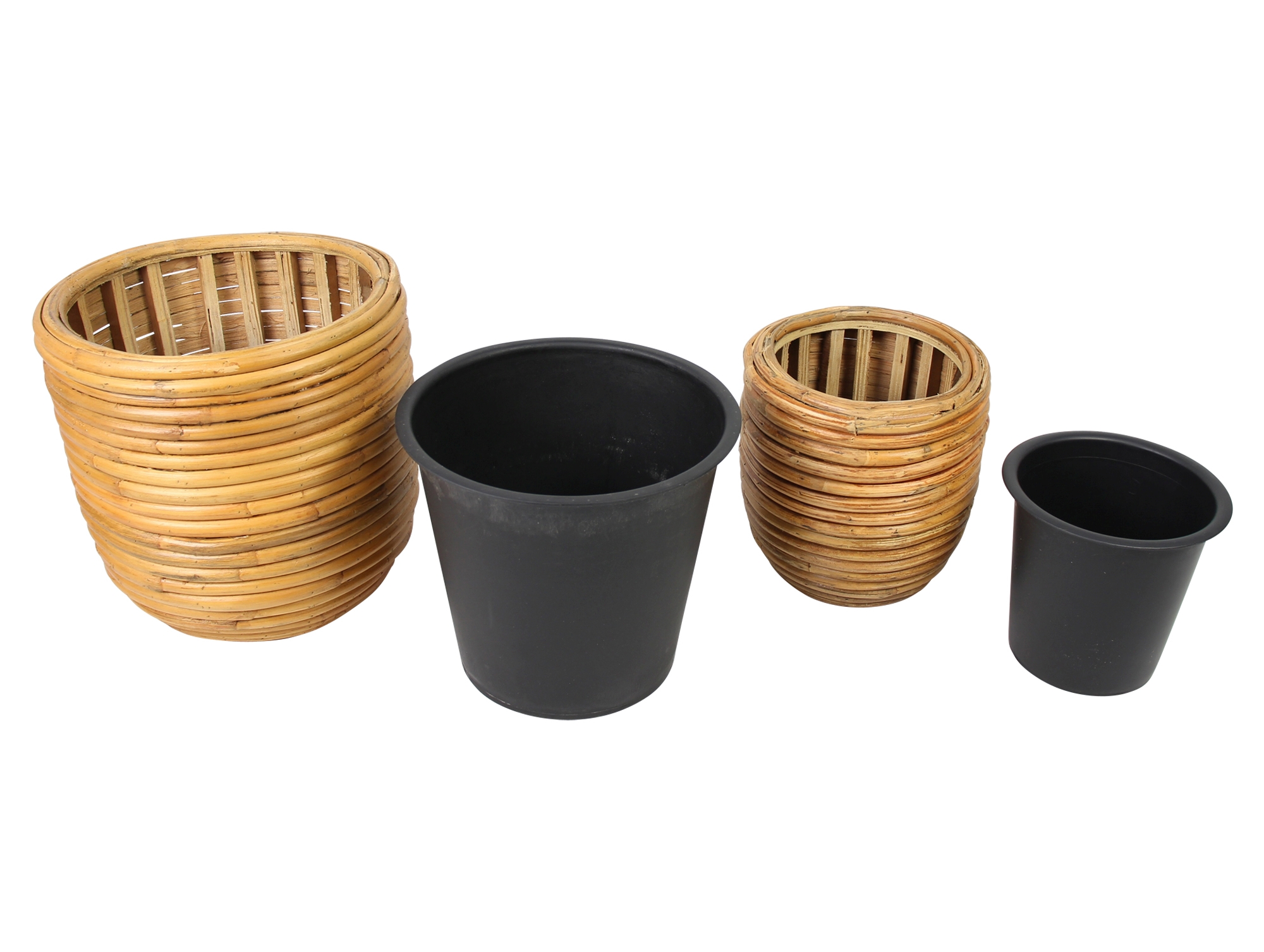 Acheter Lot de 2 cache-pots "rotin"  dans la boutique en ligne de Frank Flechtwaren pour Jardinières