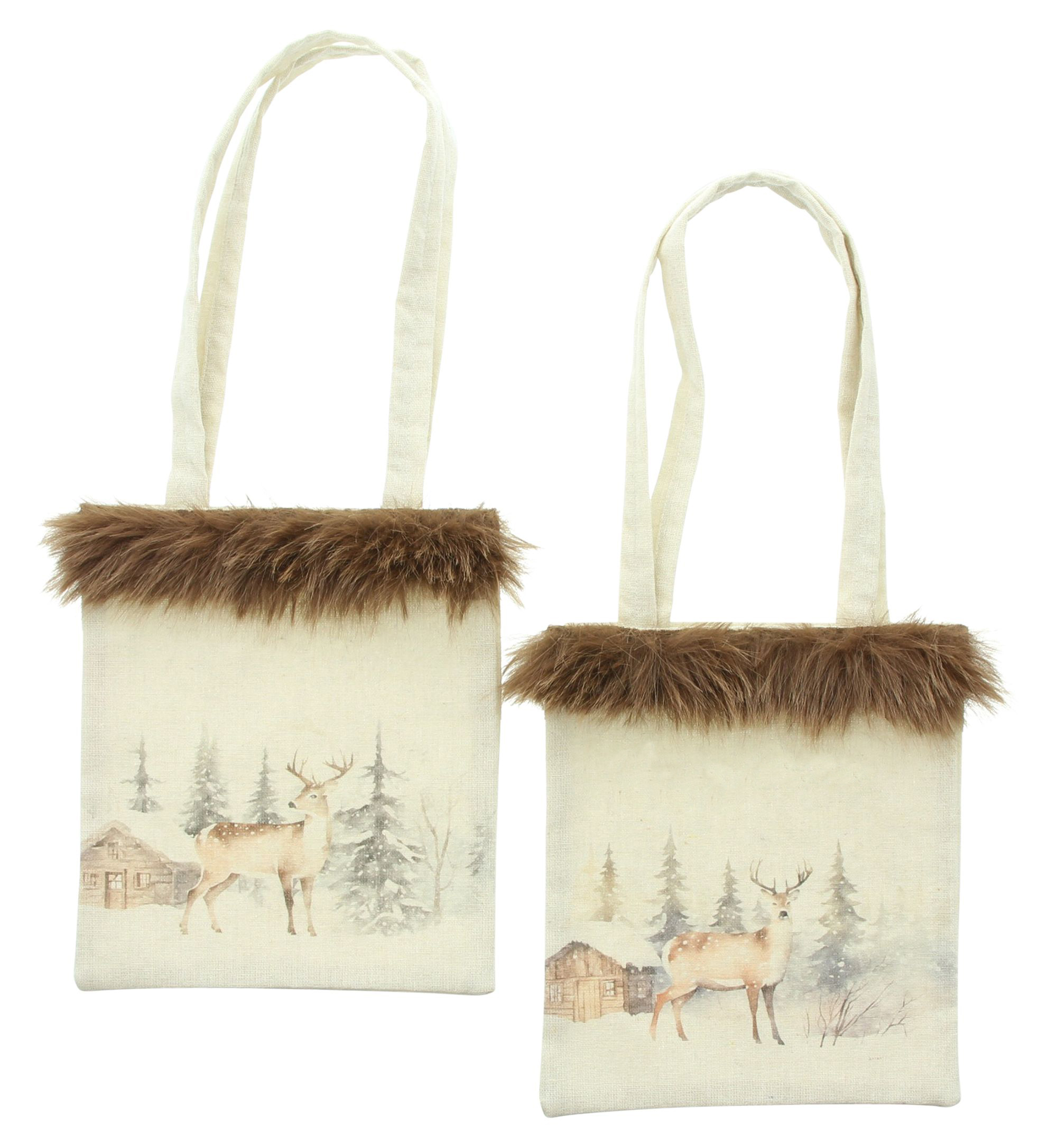 Acheter Lot de 2 sacs "forêt hivernale"  dans la boutique en ligne de Frank Flechtwaren pour Motif tendance cerf