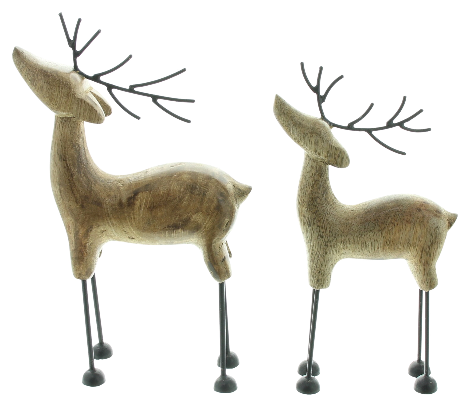 Acheter Lot de 2 rennes "bois de manguier"  dans la boutique en ligne de Frank Flechtwaren pour Noël