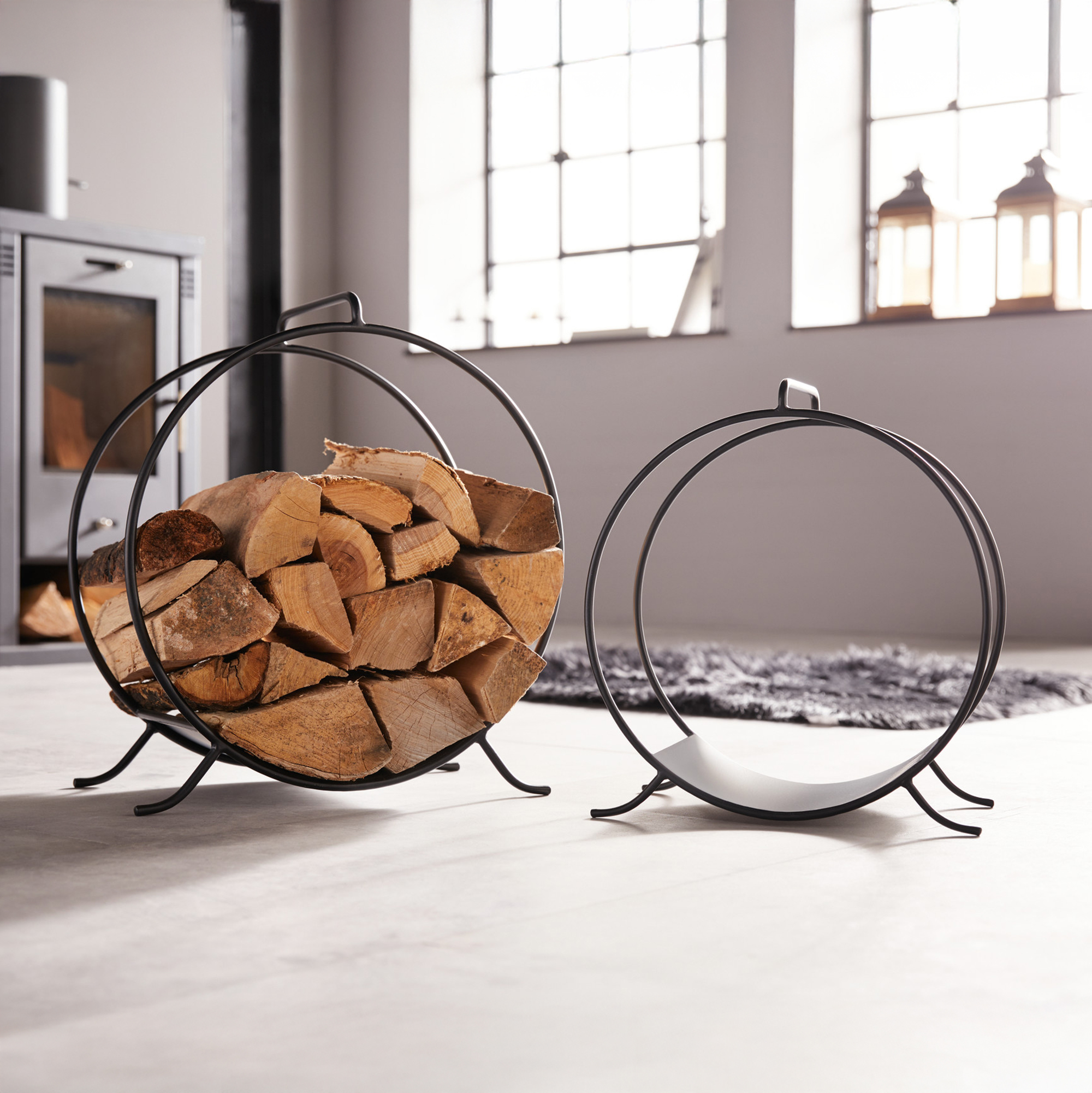 Acheter lot de 2 supports pour bois "cercle"  dans la boutique en ligne de Frank Flechtwaren