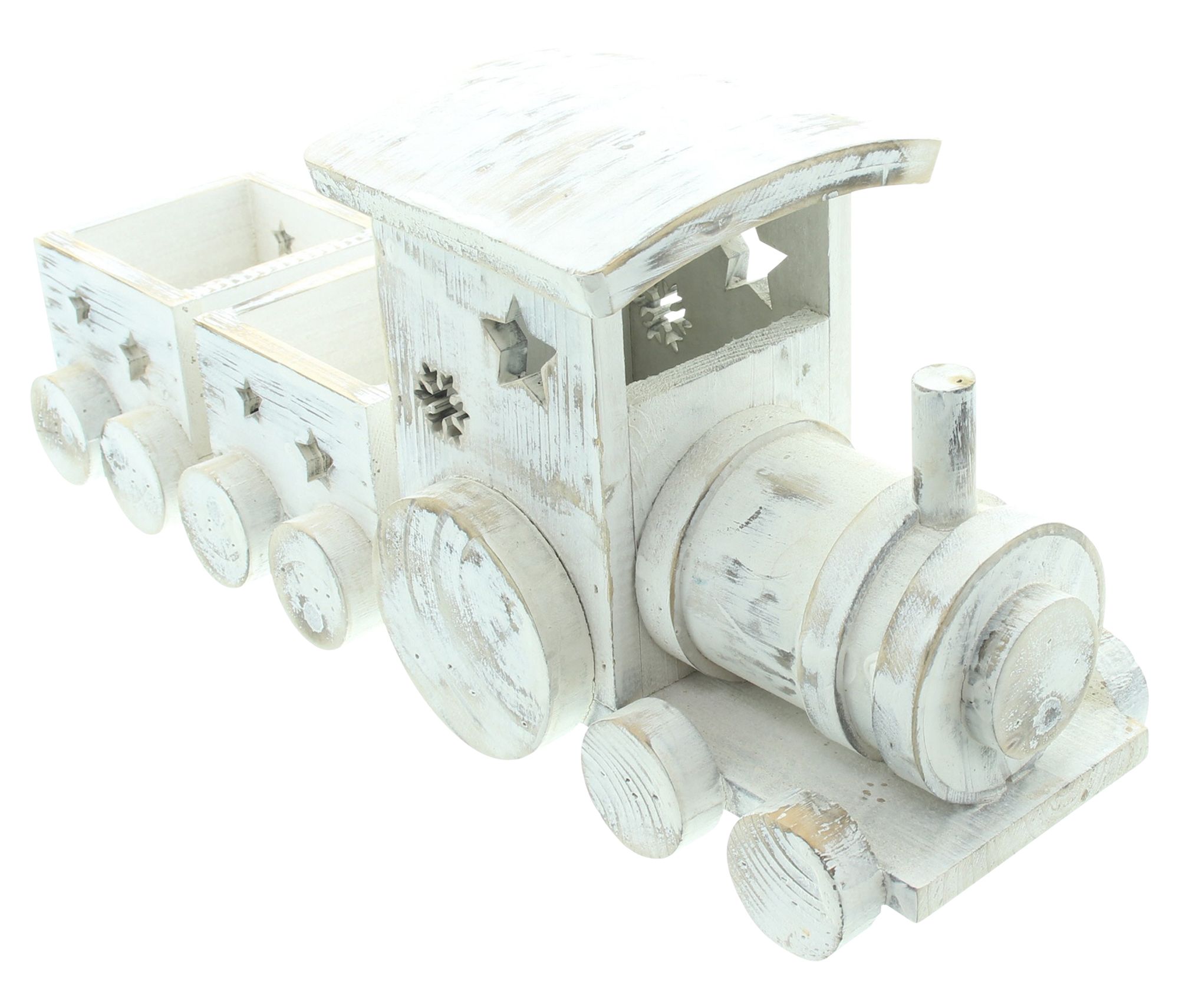 Acheter Train décoratif "Shabby-White"  dans la boutique en ligne de Frank Flechtwaren pour Look de fête : menthe &amp; blanc