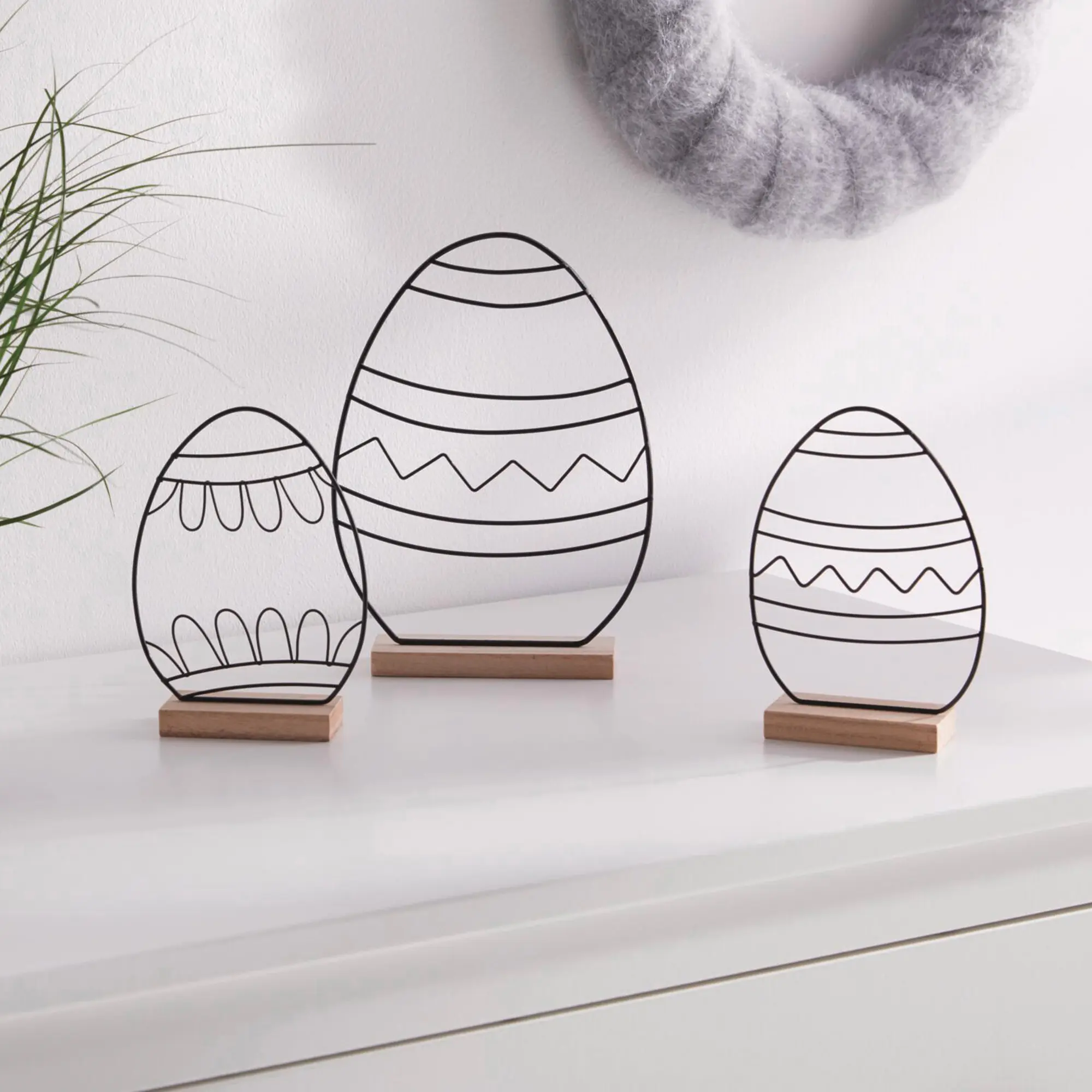 Acheter Lot de 3 décos de pâques "moderne"  dans la boutique en ligne de Frank Flechtwaren pour Oeufs Pâques