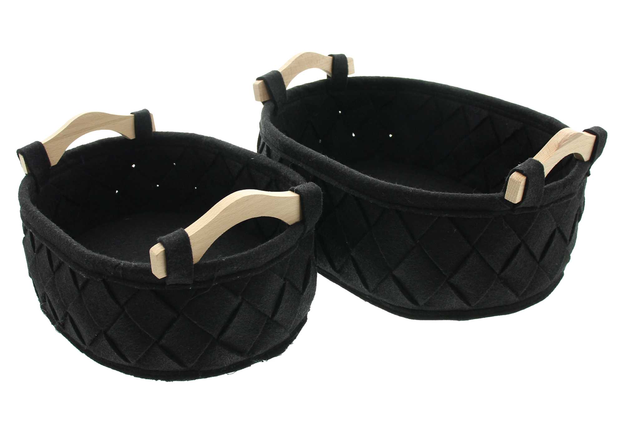 Acheter Lot de 2 paniers feutres "Modern classic"  dans la boutique en ligne de Frank Flechtwaren pour Salon