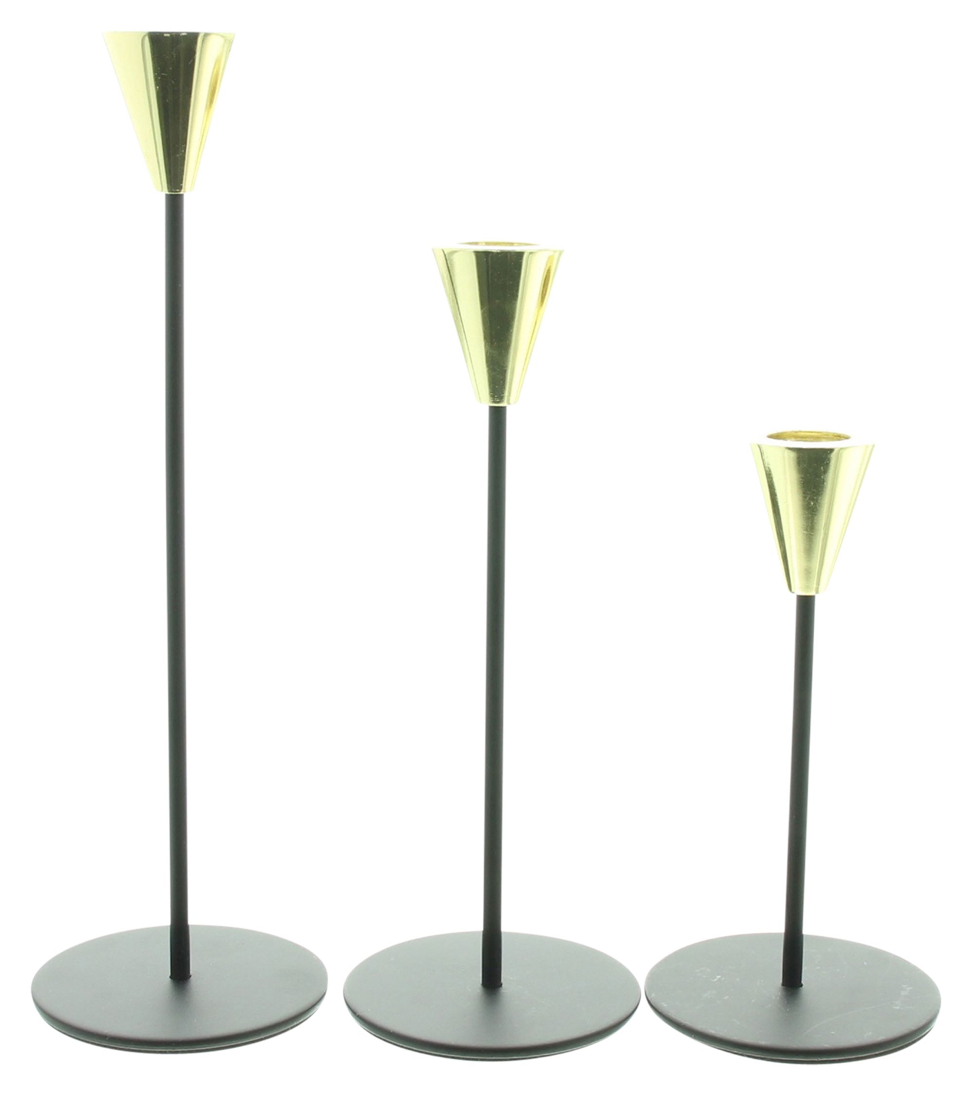 Acheter Lot de 3 bougeoirs "noir et doré"  dans la boutique en ligne de Frank Flechtwaren pour Pâques