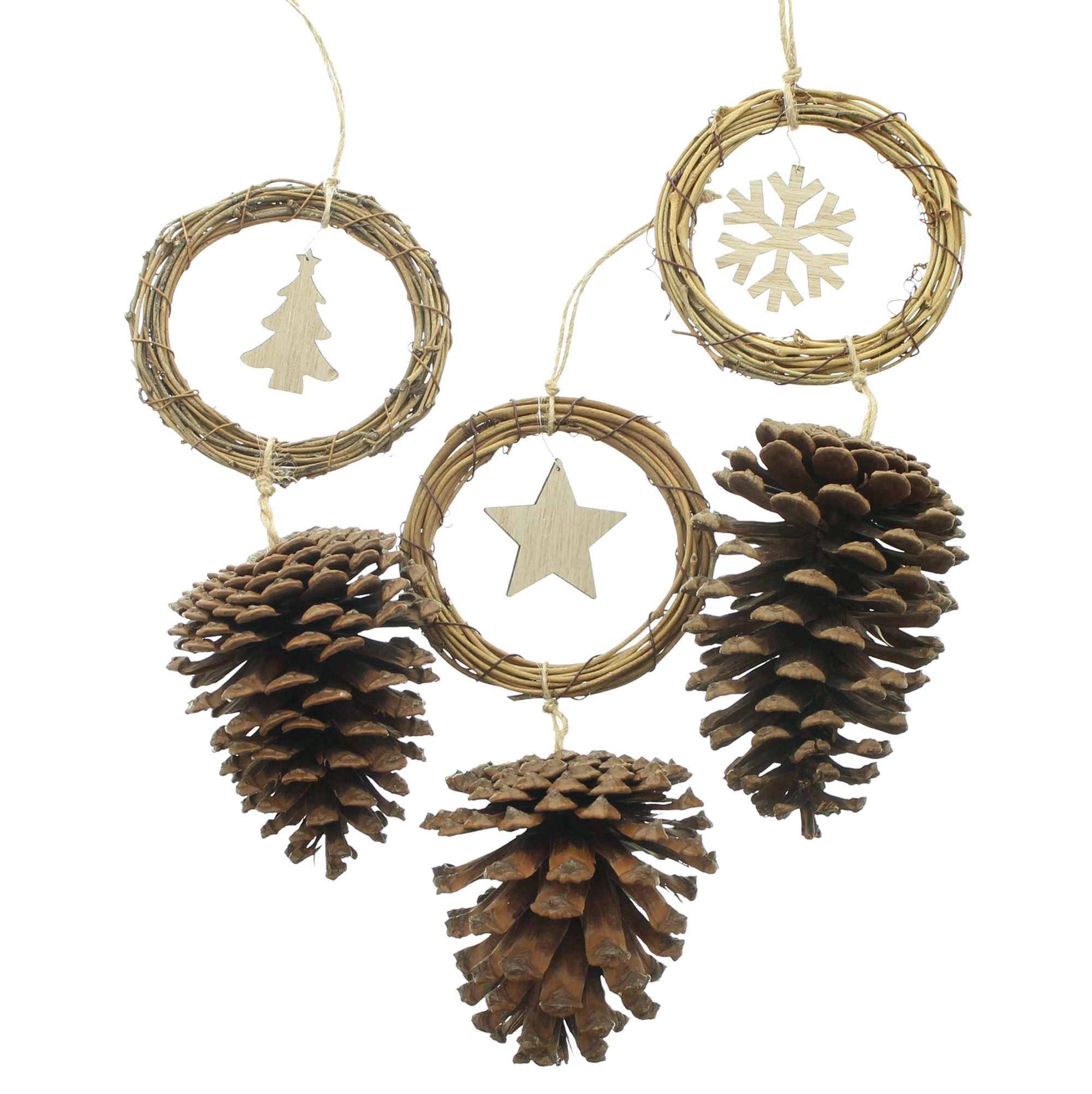 Acheter Lot de 3 suspensions "pomme de pin"  dans la boutique en ligne de Frank Flechtwaren pour Décorations pour sapins de Noël