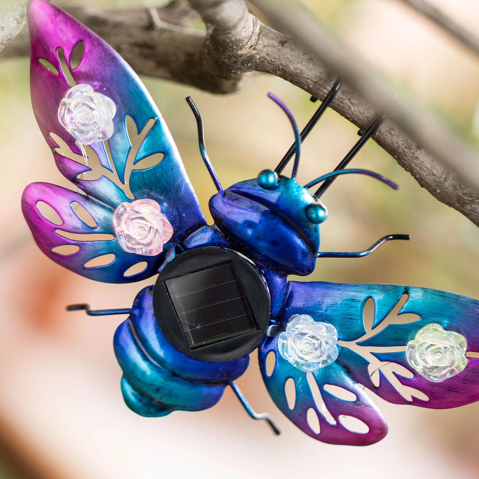 Acheter Lot de 2 décorations solaires "Butterfly &amp; Beetle"  dans la boutique en ligne de Frank Flechtwaren pour Décorations de table LED