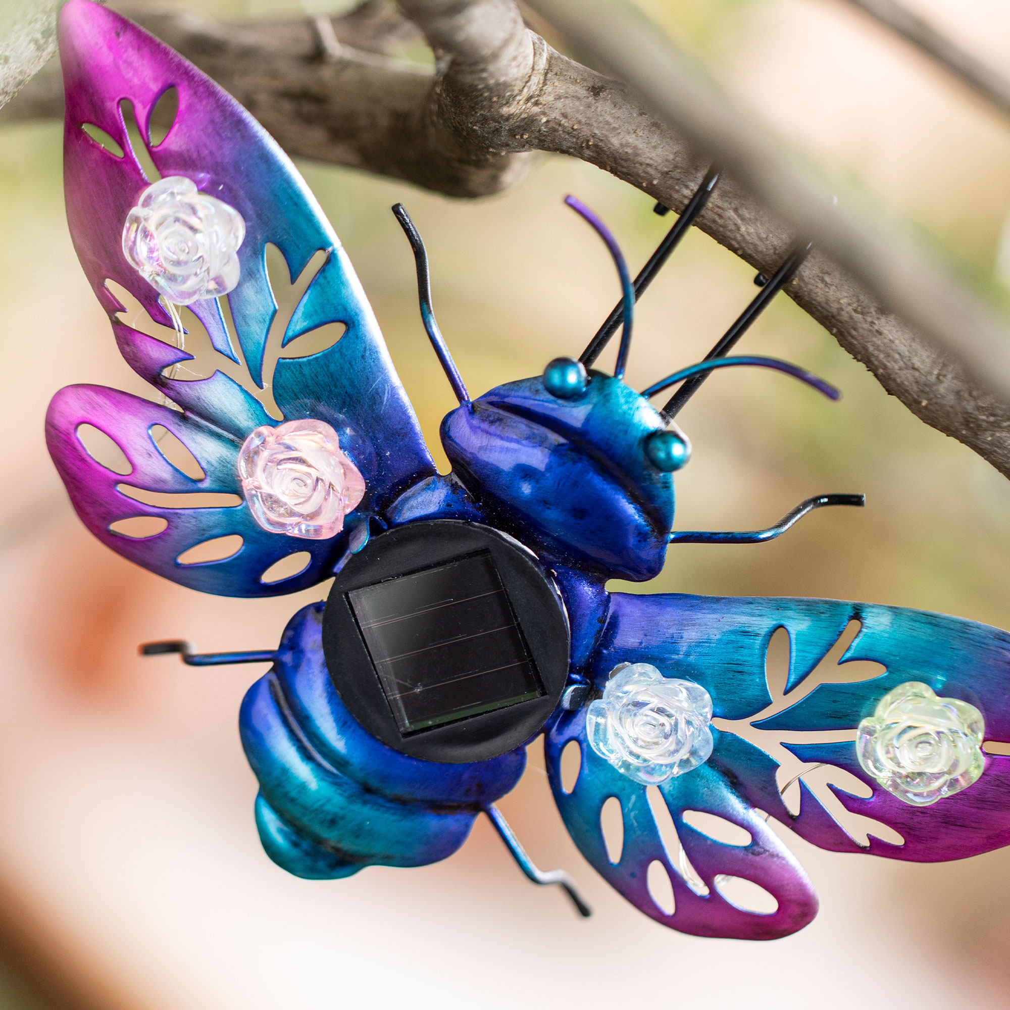 Acheter Lot de 2 décorations solaires "Butterfly &amp; Beetle"  dans la boutique en ligne de Frank Flechtwaren pour Décorations de table LED