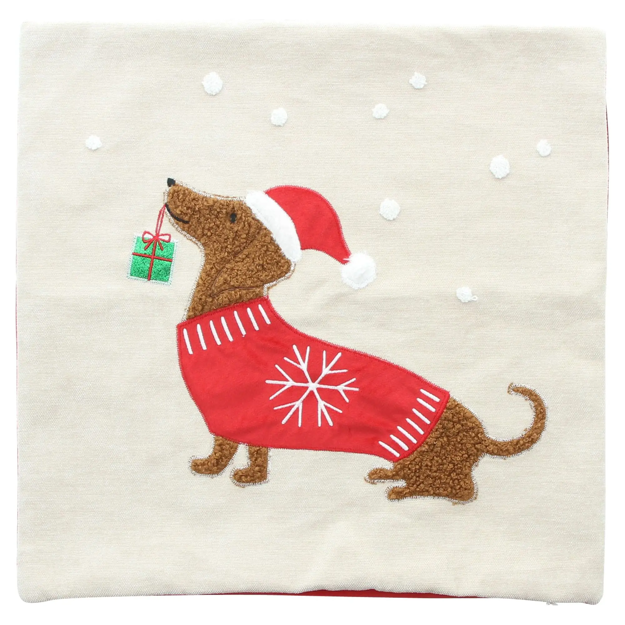 Acheter Housse de coussin « Teckel de Noël »  dans la boutique en ligne de Frank Flechtwaren pour Coussins &amp; remplissages